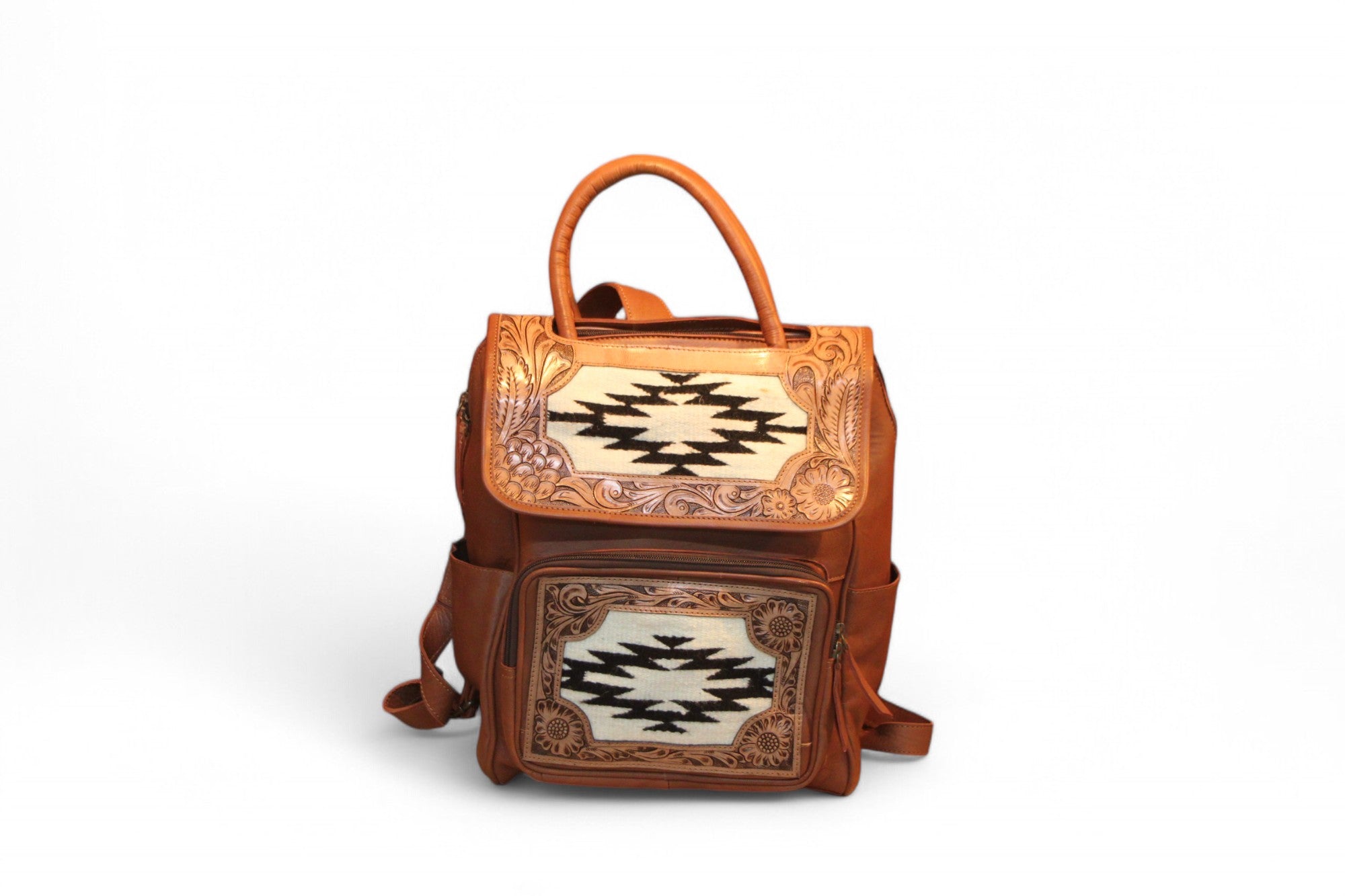 Montana Twist Genuine Leather Handwoven Backpack w/ Flap