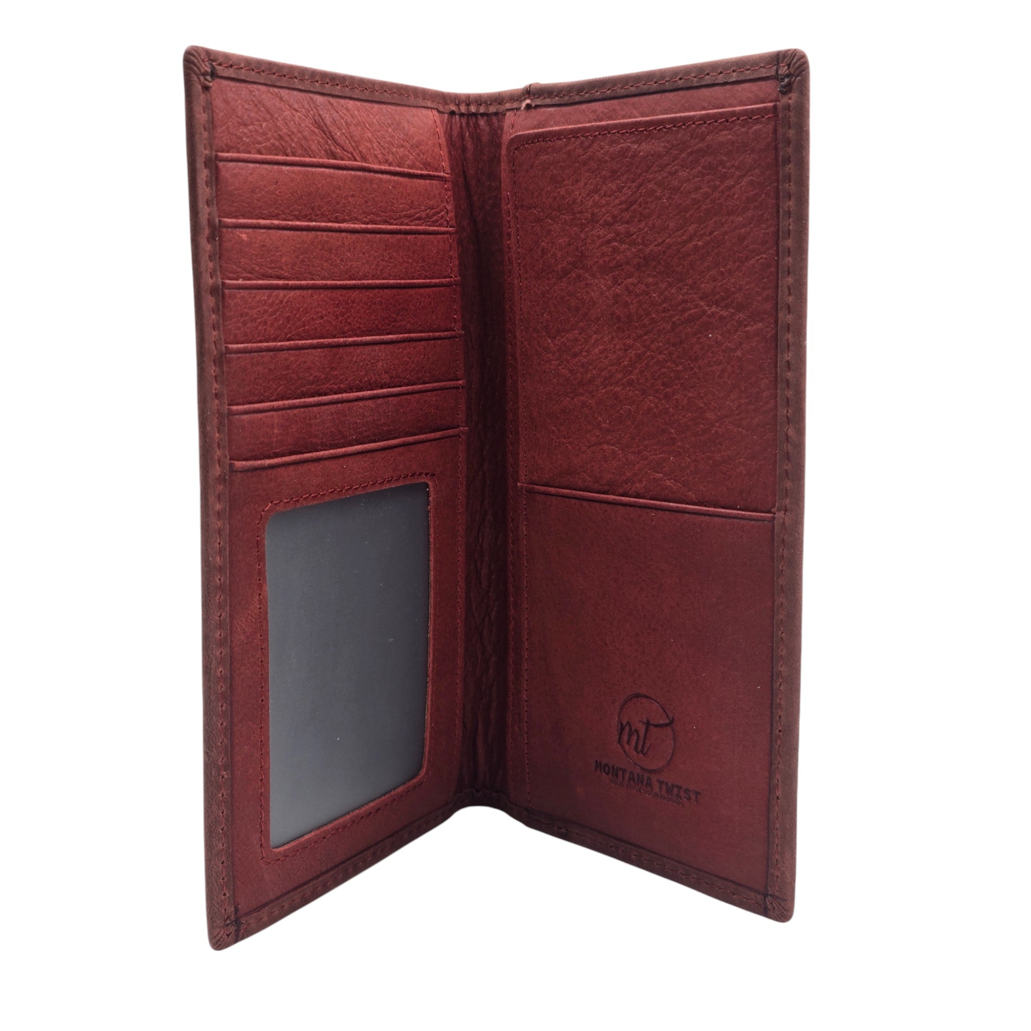 Montana Twist Genuine Leather Long Wallet - Embossed Elk Head