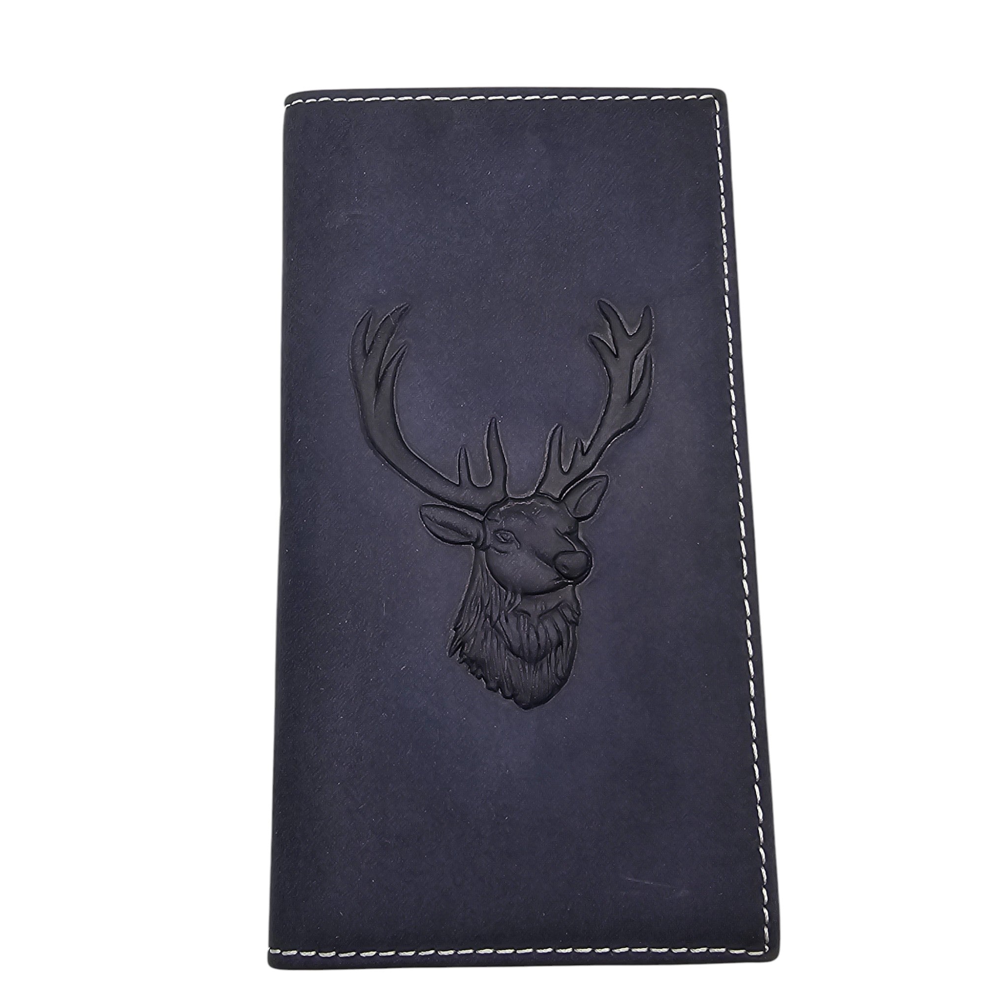 Montana Twist Genuine Leather Long Wallet - Embossed Elk Head