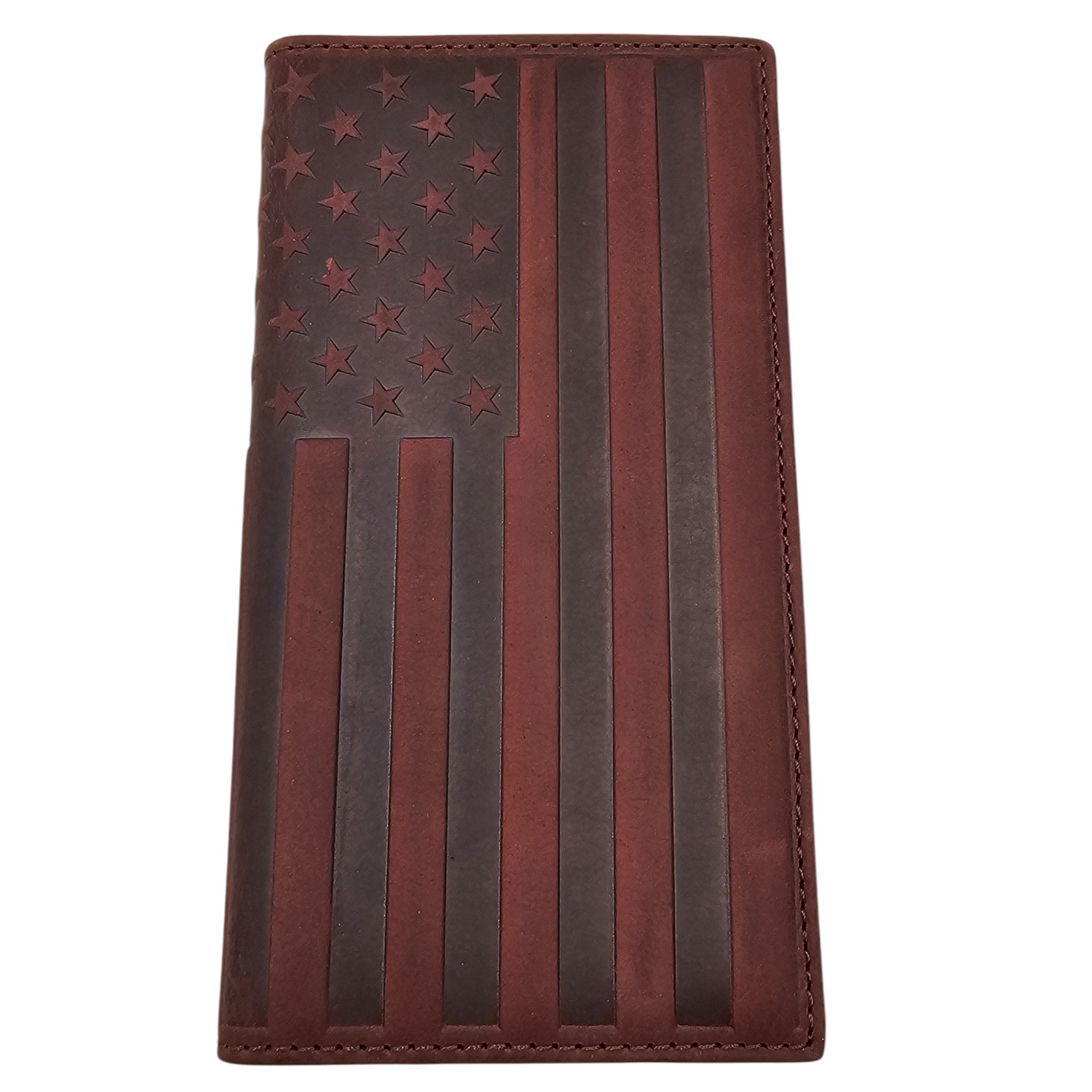 Montana Twist Genuine Leather Long Wallet - American Flag