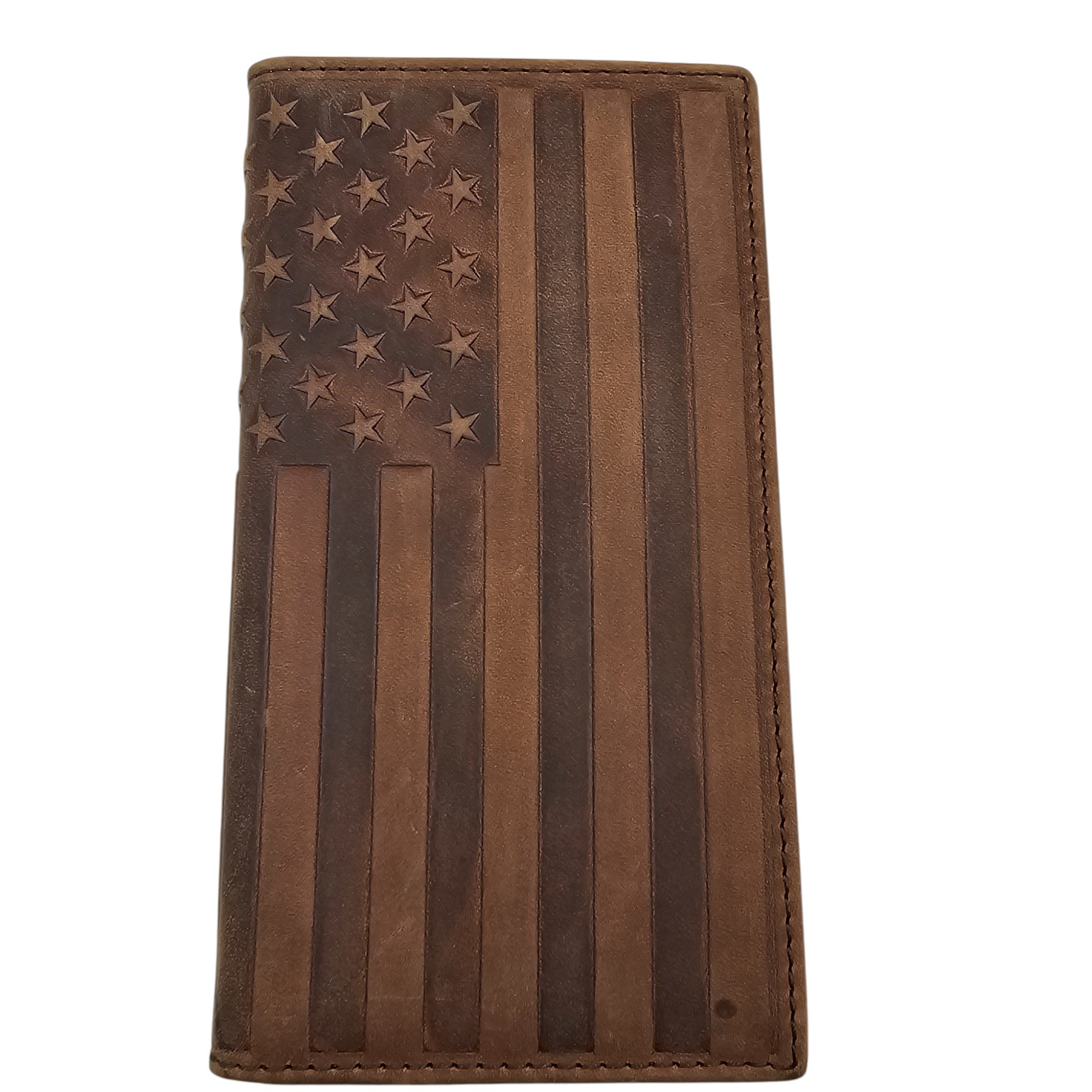 Montana Twist Genuine Leather Long Wallet - American Flag