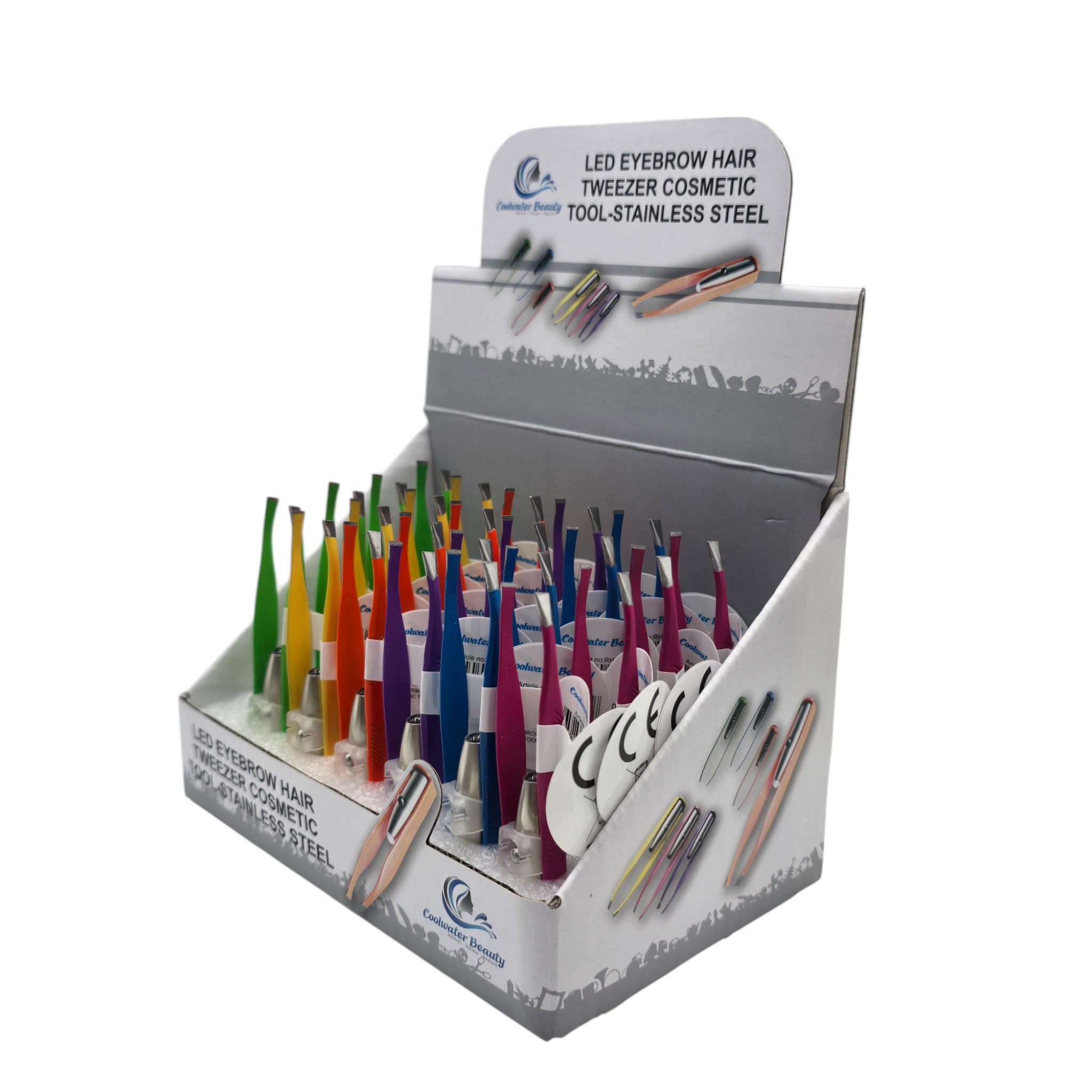 LED Stainless Steel Tweezers - 24ct Box Set