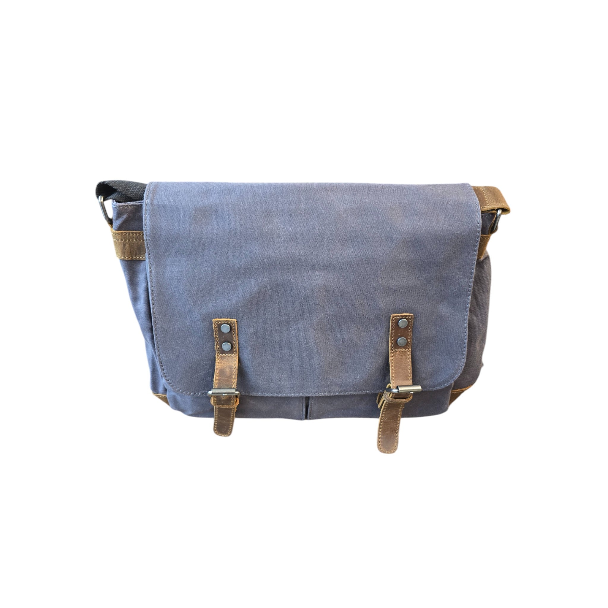 Montana Twist Vintage Canvas Messenger Bag - Blue