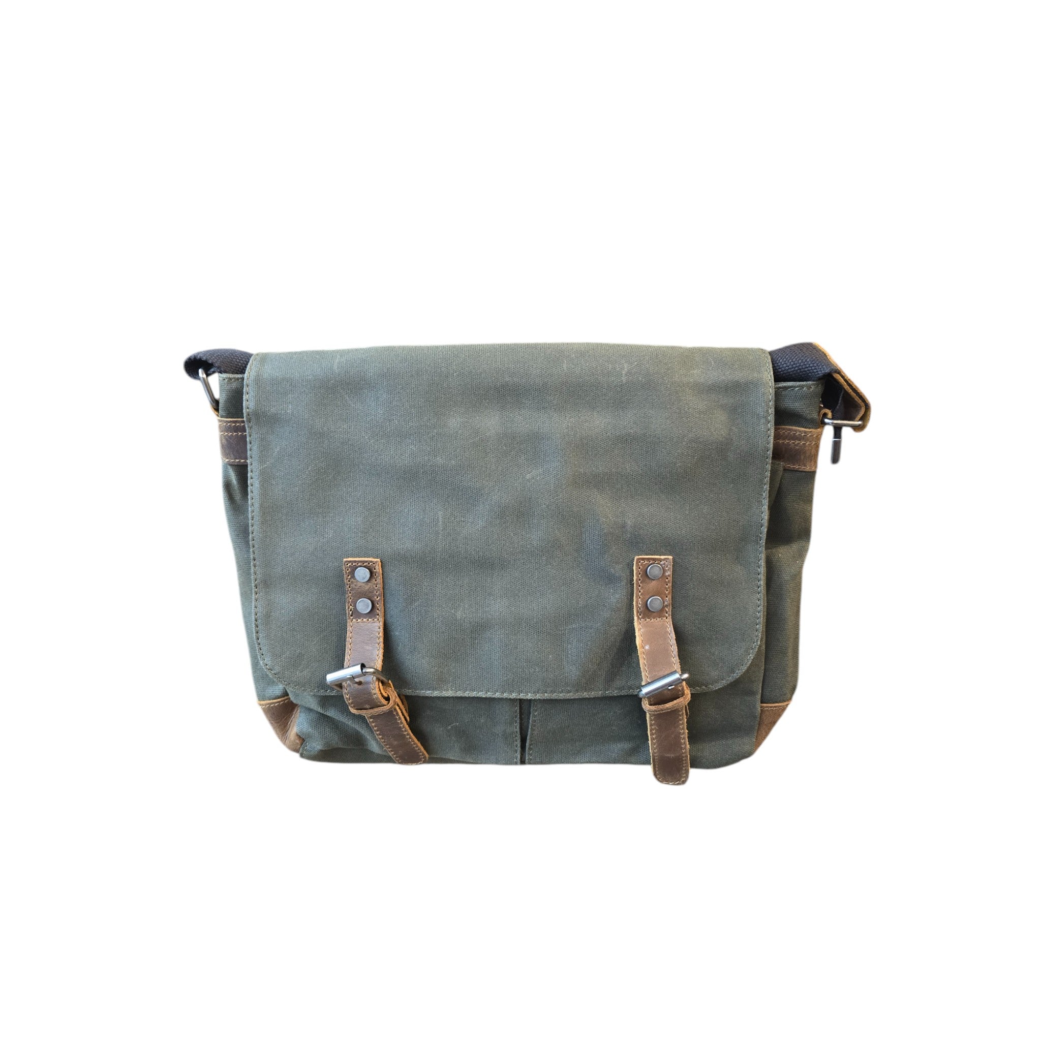 Montana Twist Vintage Canvas Messenger Bag - Army Green