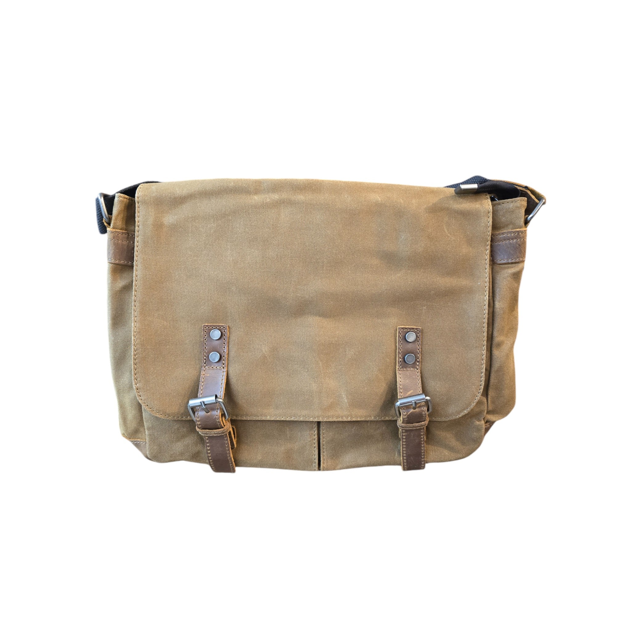 Montana Twist Vintage Canvas Messenger Bag - Khaki