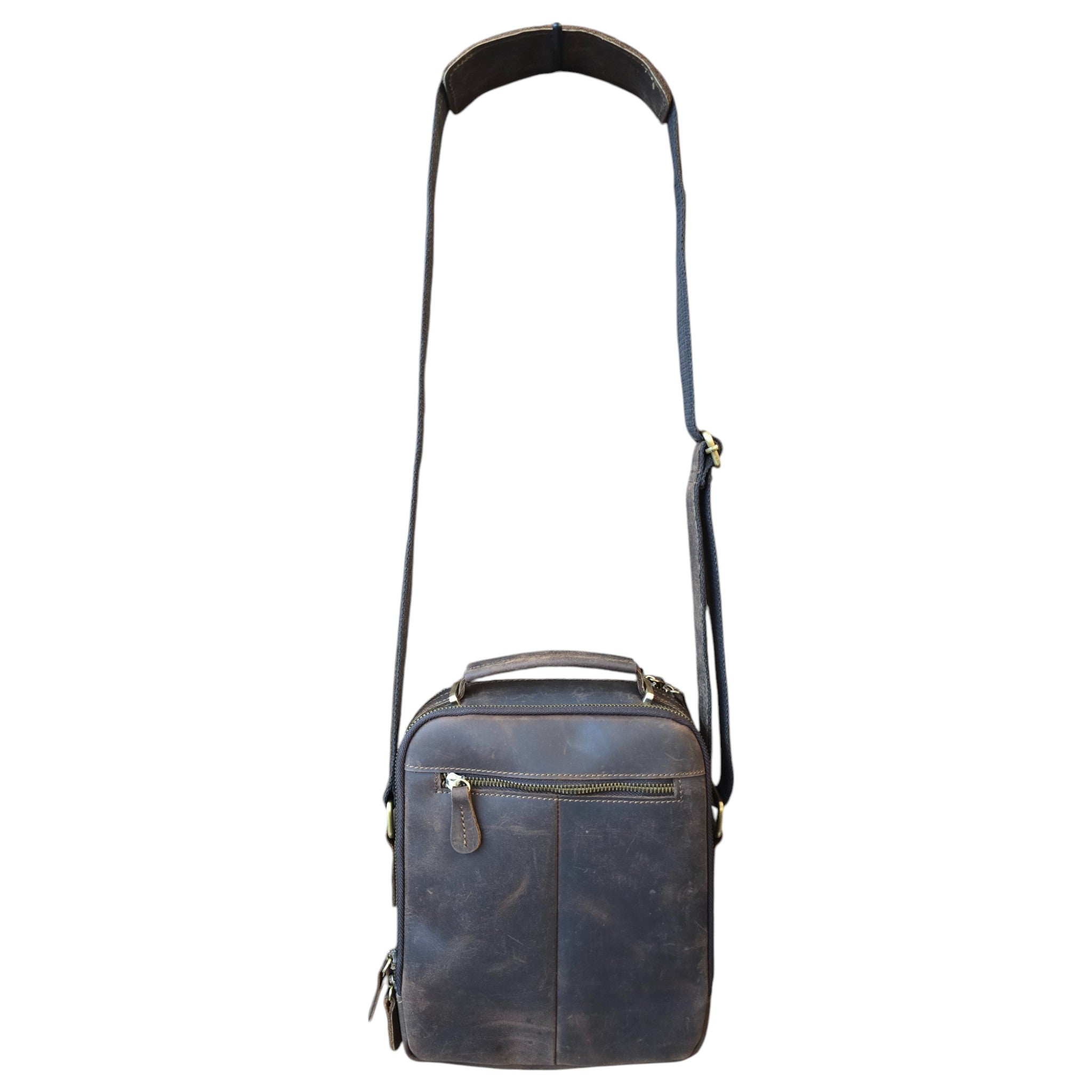 Vintage Crazyhorse Cowhide Leather Crossbody Bag