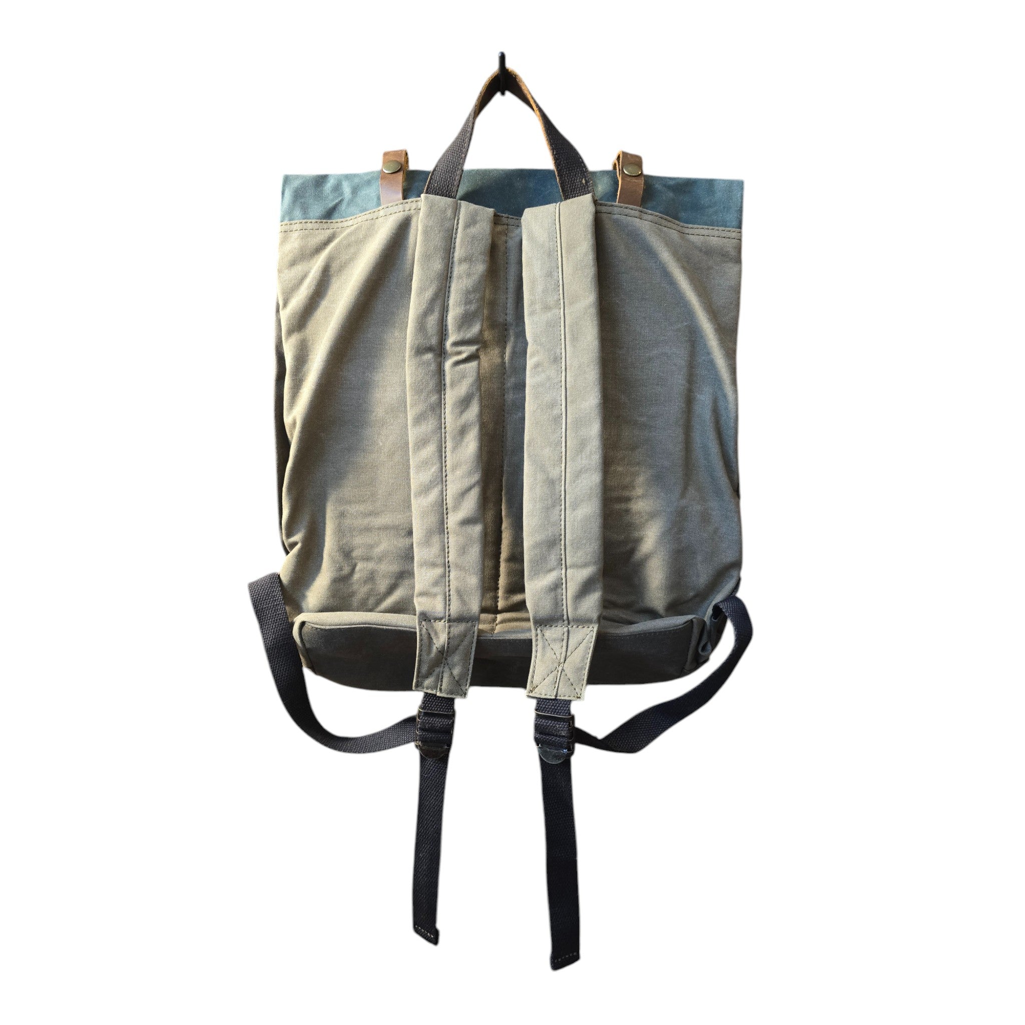 Montana Twist Vintage Rolltop Casual Travel Waxed Canvas Rucksack - Brown