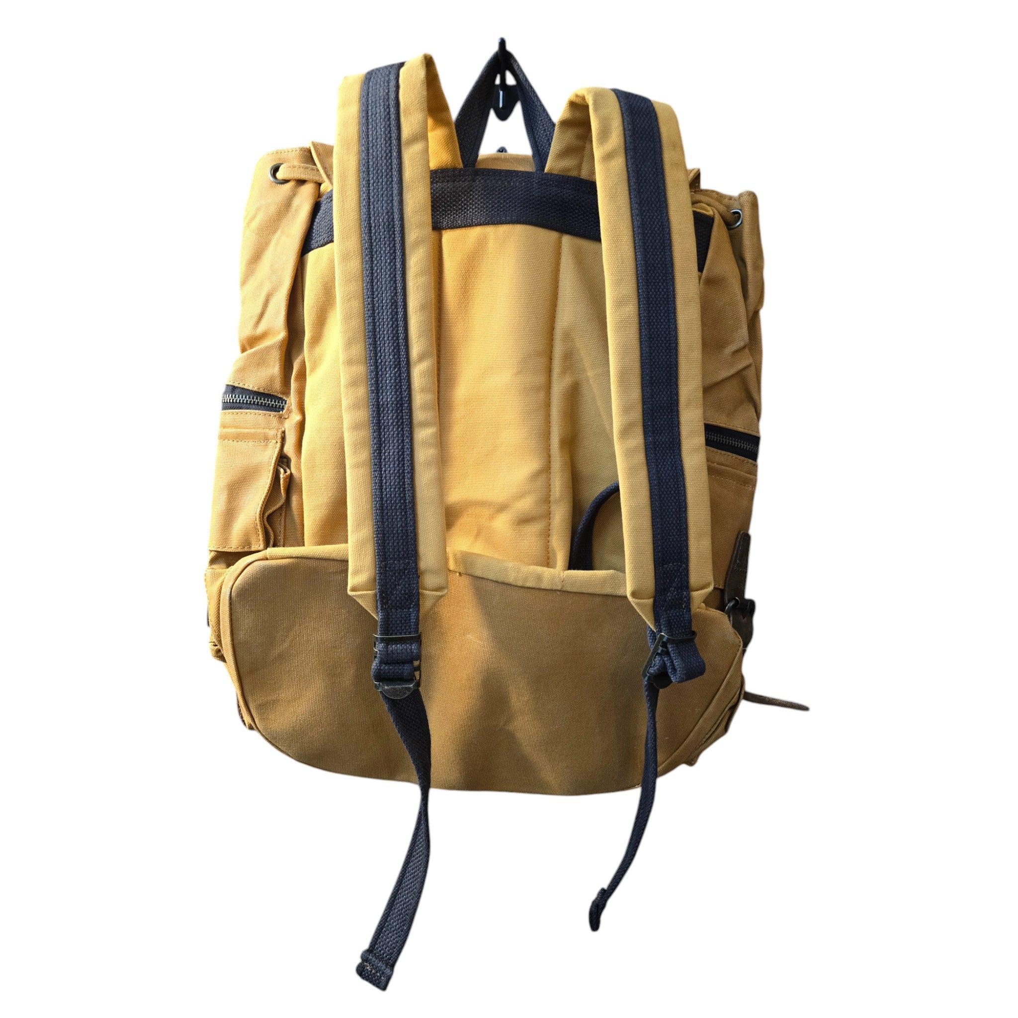 Montana Twist Vintage Waterproof Wax Canvas Outdoor Travel Backpack - Yellow