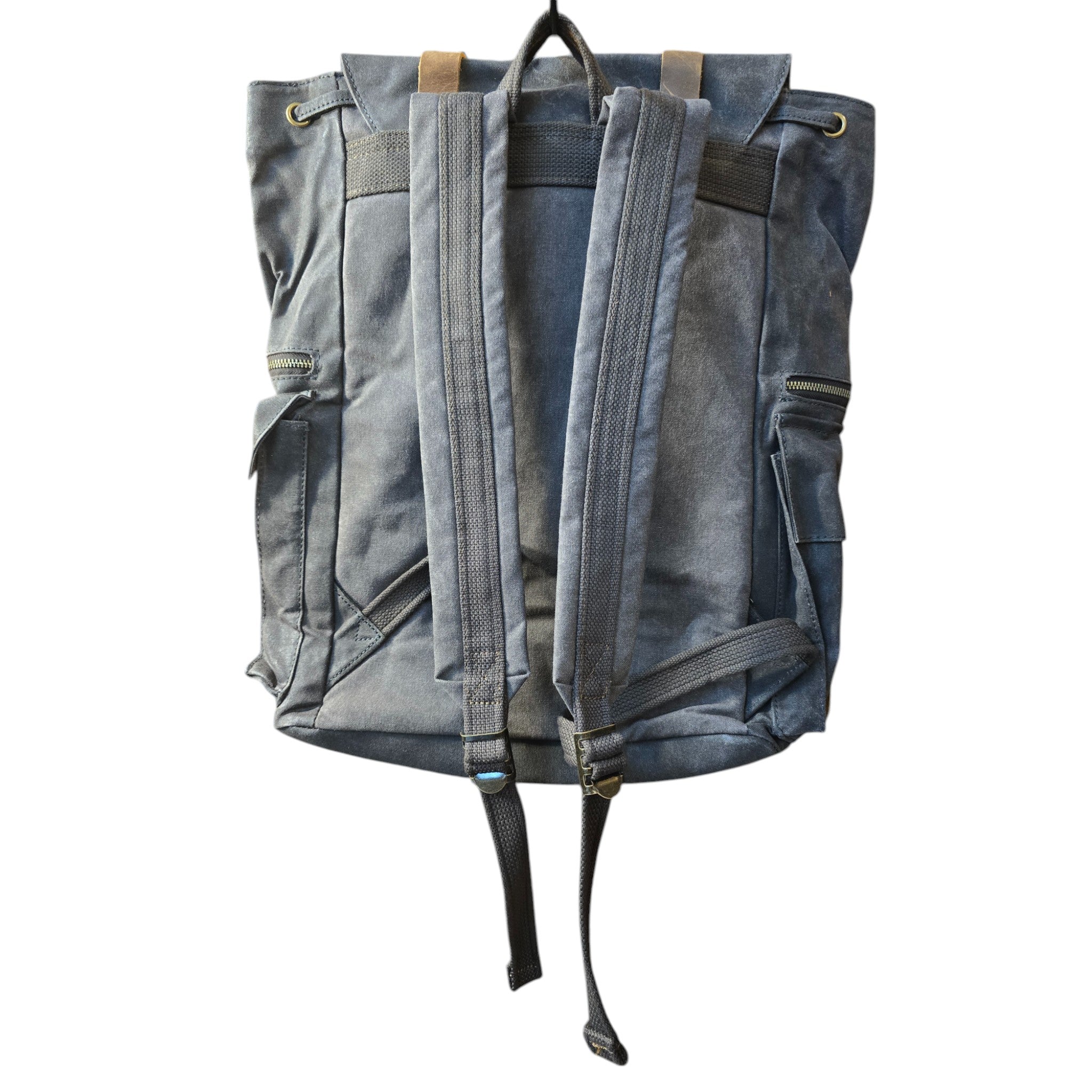 Montana Twist Vintage Waterproof Wax Canvas Outdoor Travel Backpack - Gray