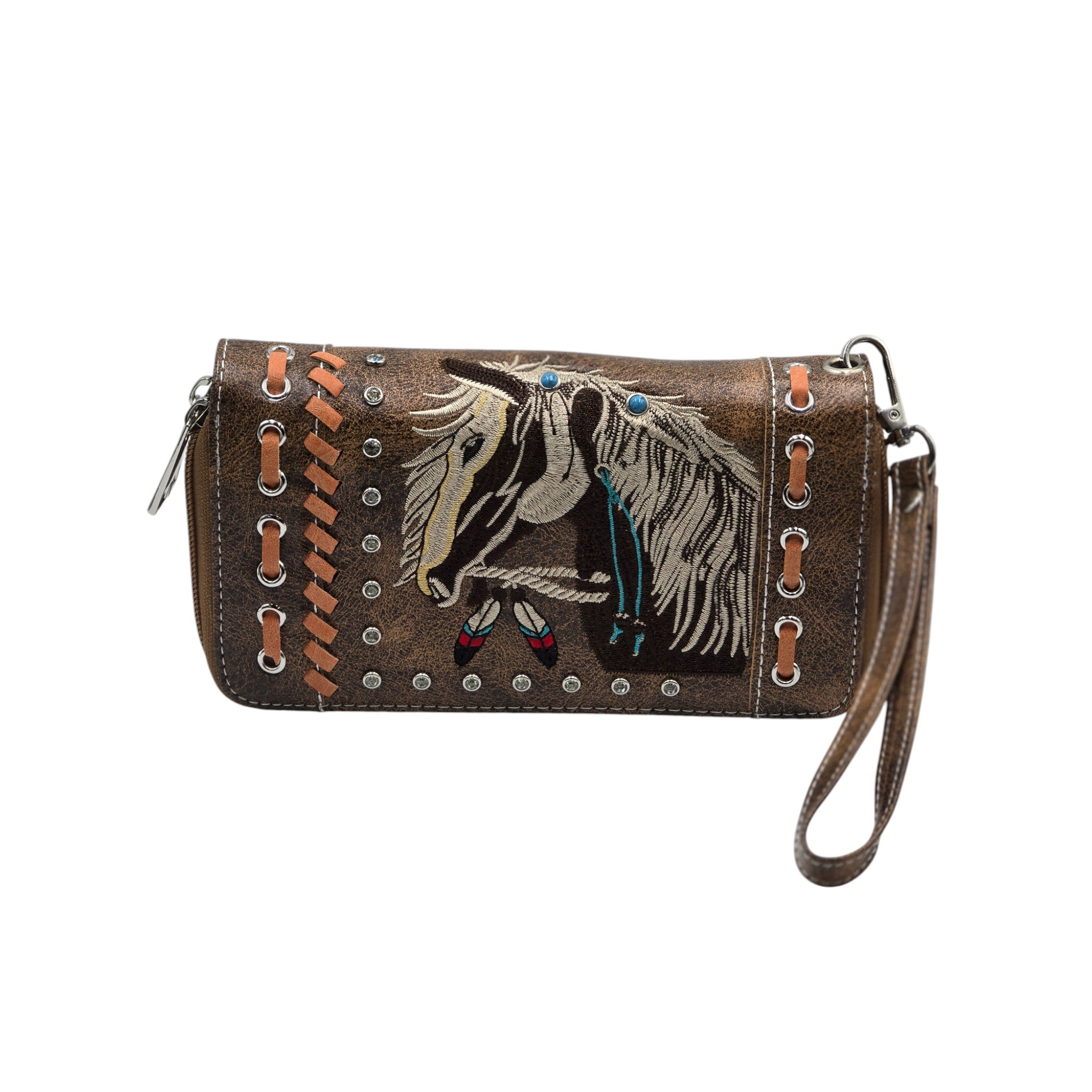 Montana Twist Vintage Brown Double Zipper Wallet