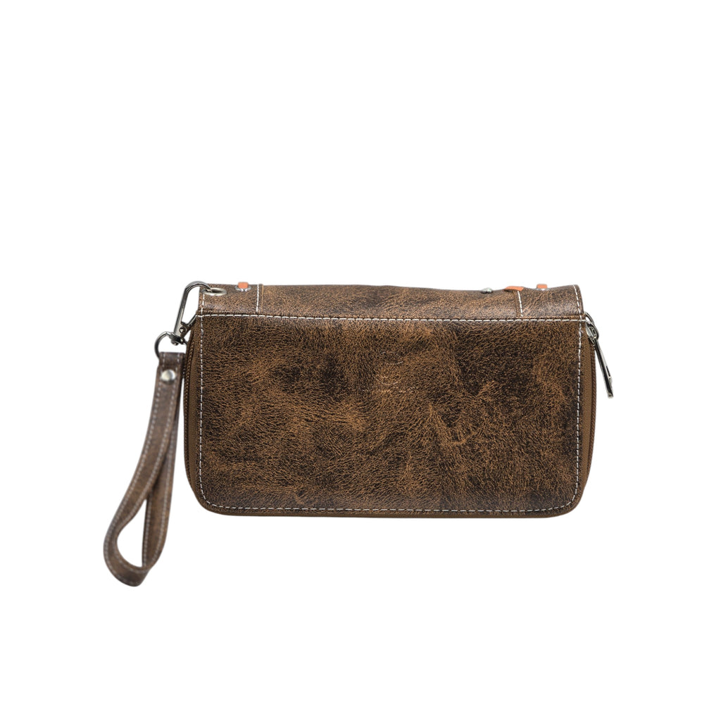 Montana Twist Vintage Brown Double Zipper Wallet