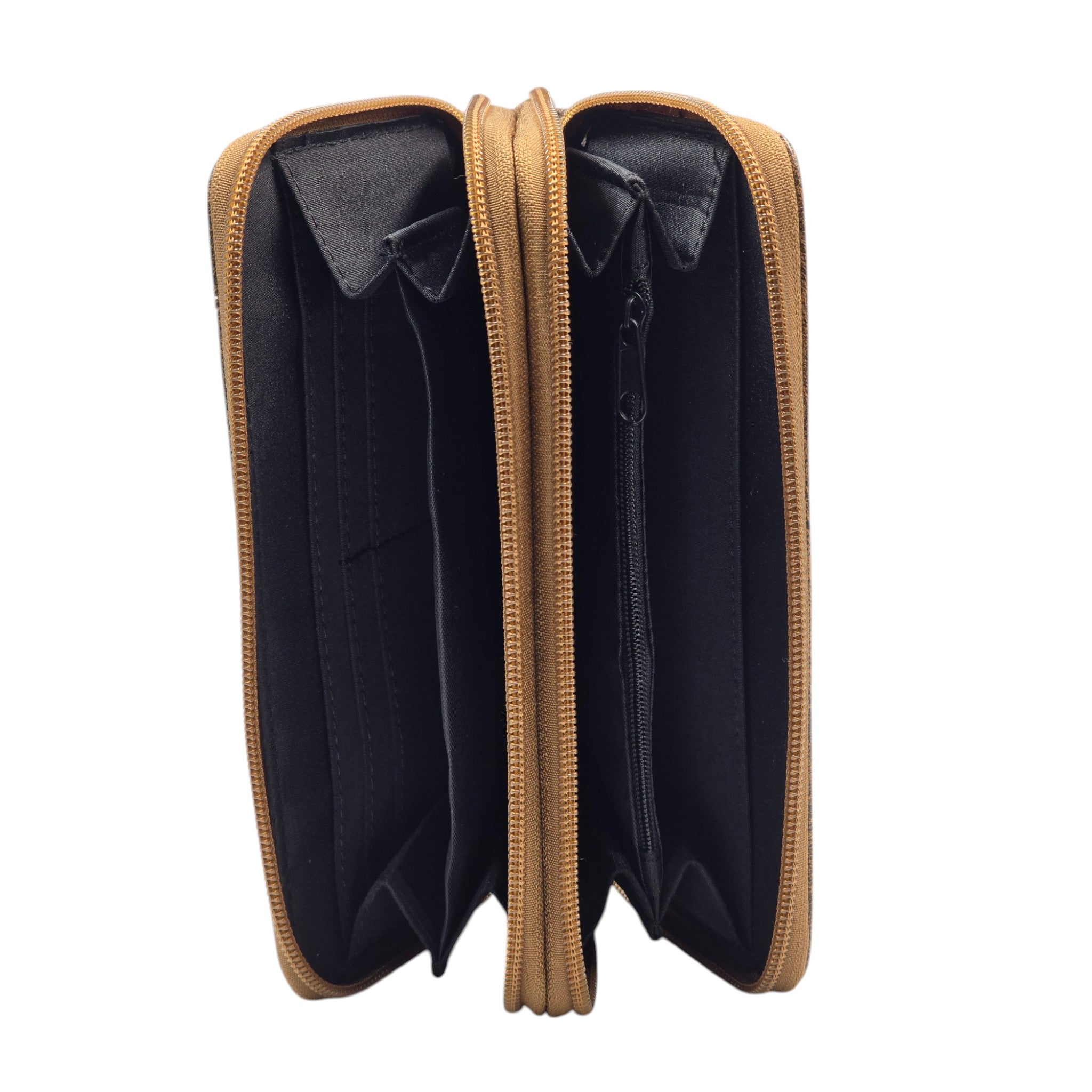 Montana Twist Vintage Brown Double Zipper Wallet