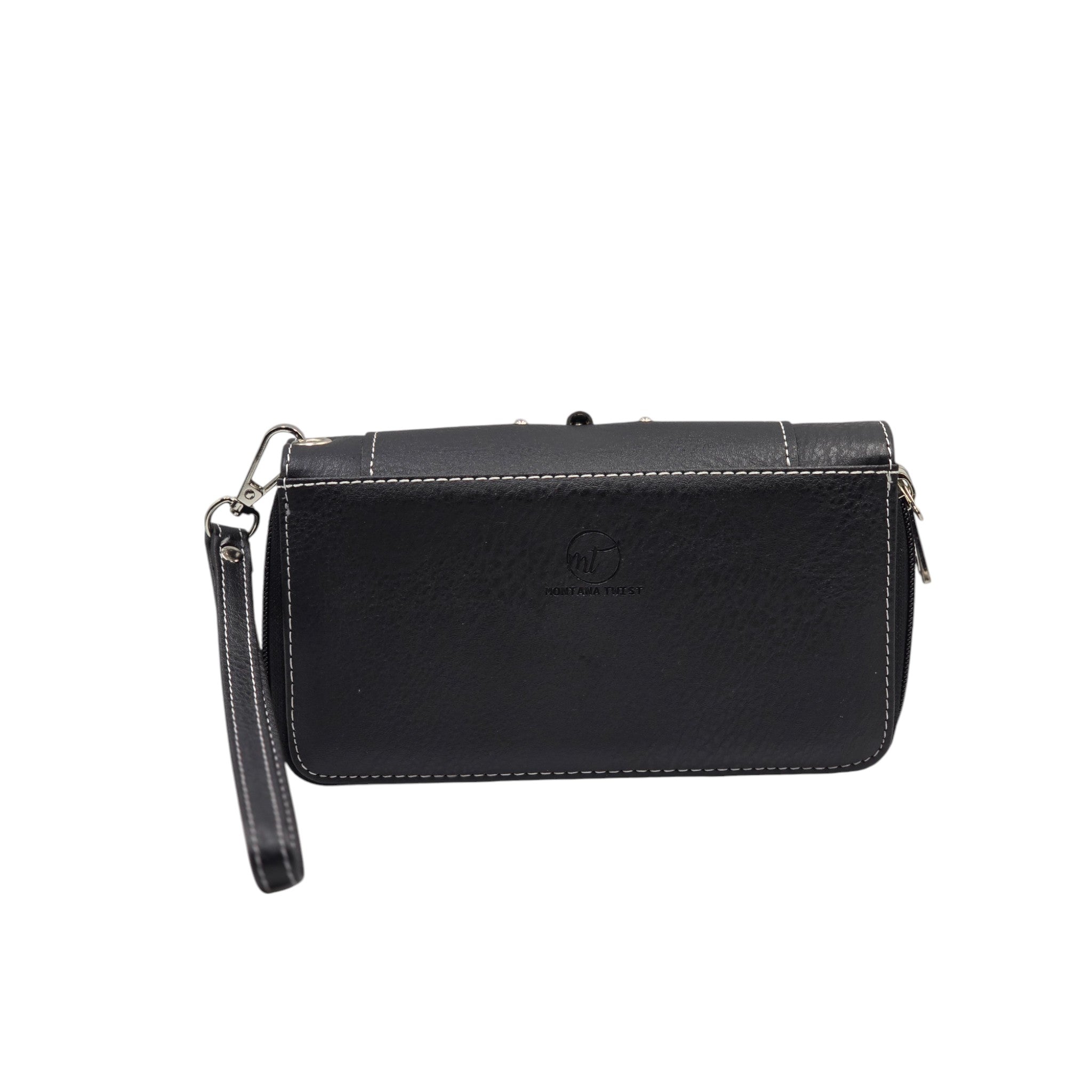 Montana Twist Black Double Zipper Wallet