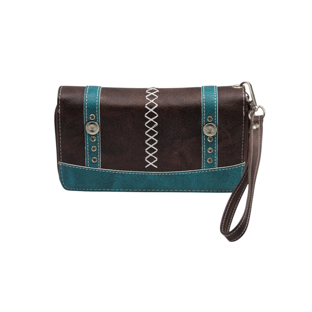 Montana Twist Coffee Brown Double Zipper Wallet