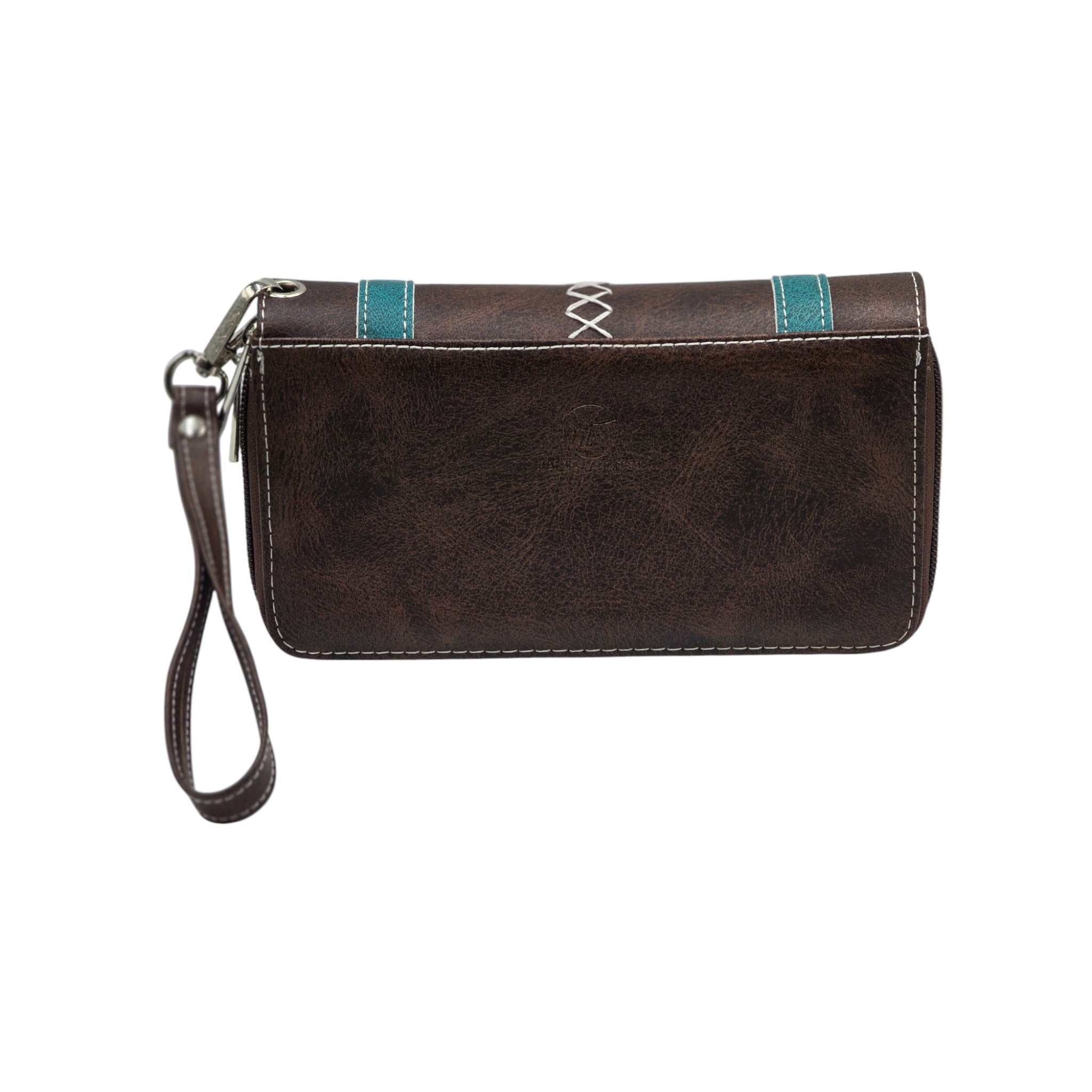 Montana Twist Coffee Brown Double Zipper Wallet