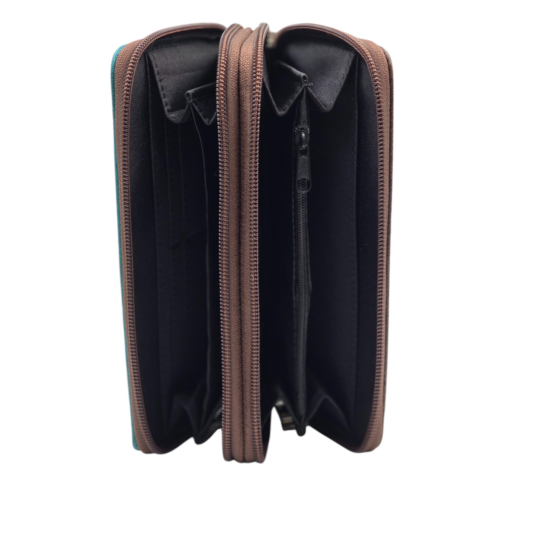 Montana Twist Coffee Brown Double Zipper Wallet