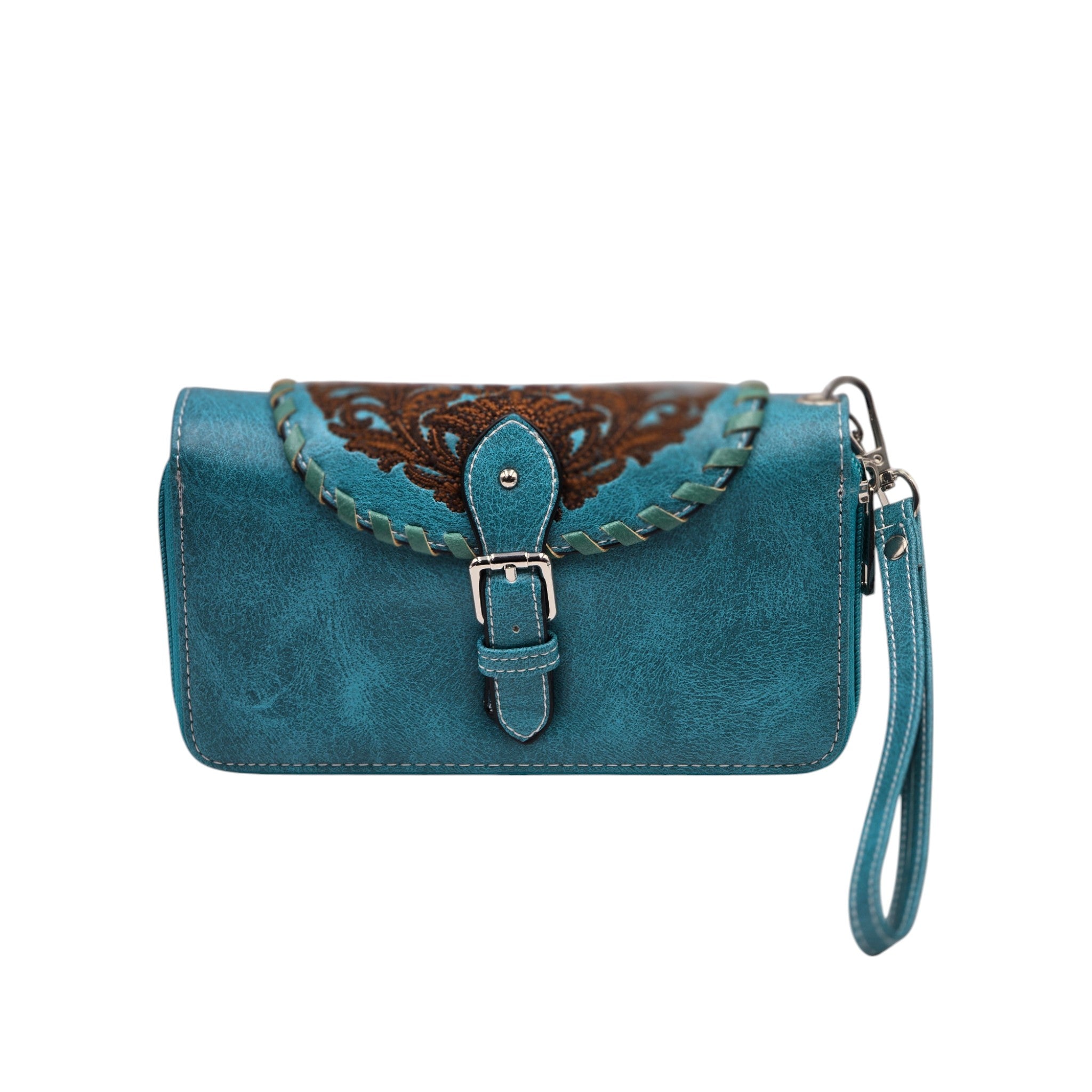 Montana Twist Turquoise Double Zipper Wallet