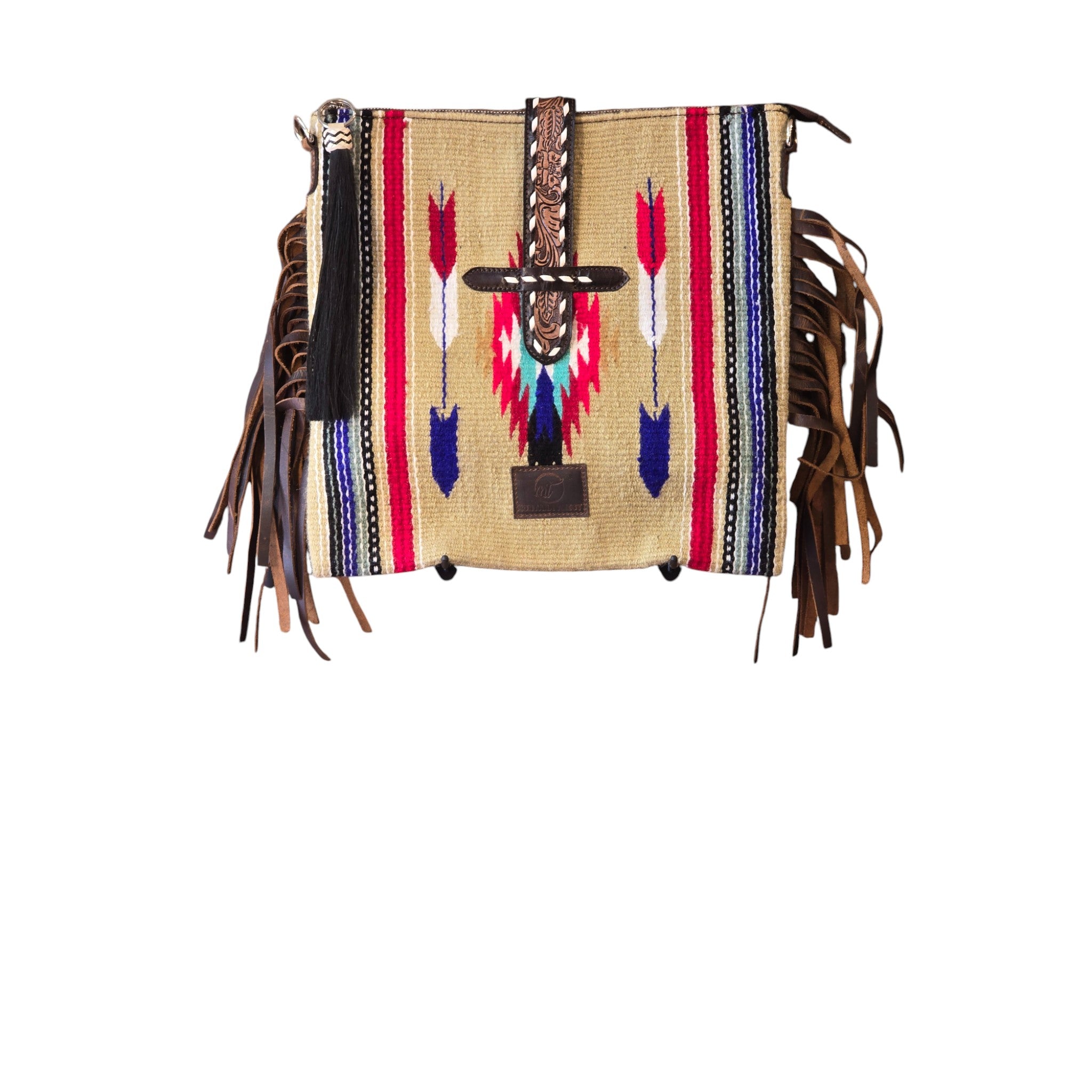 Montana Twist Genuine Leather Tan Saddle Blanket Handbag