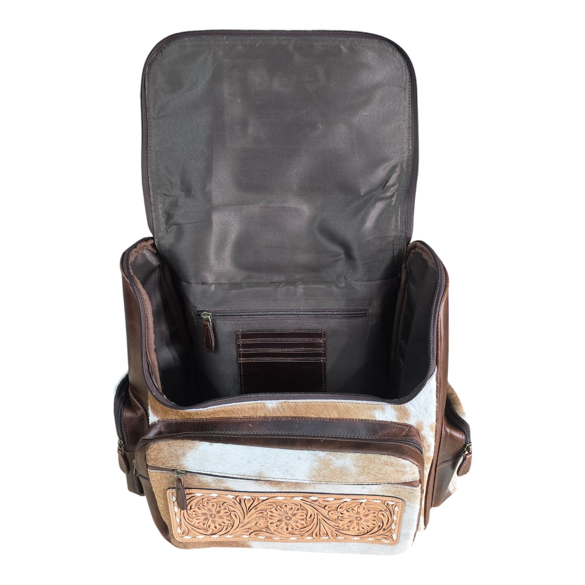 Montana Twist Genuine Leather Hair-On Backpack - Brown