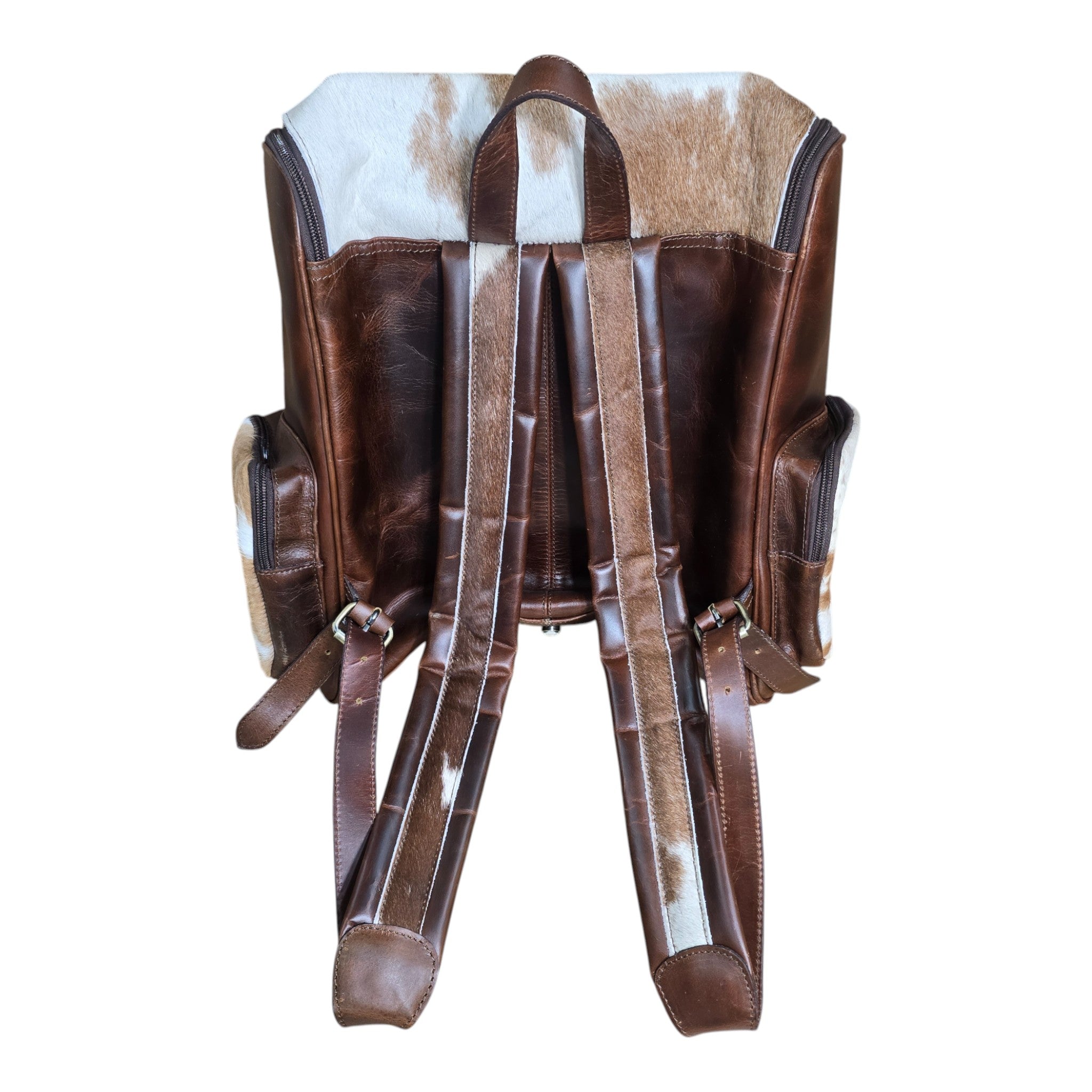 Montana Twist Genuine Leather Hair-On Backpack - Brown