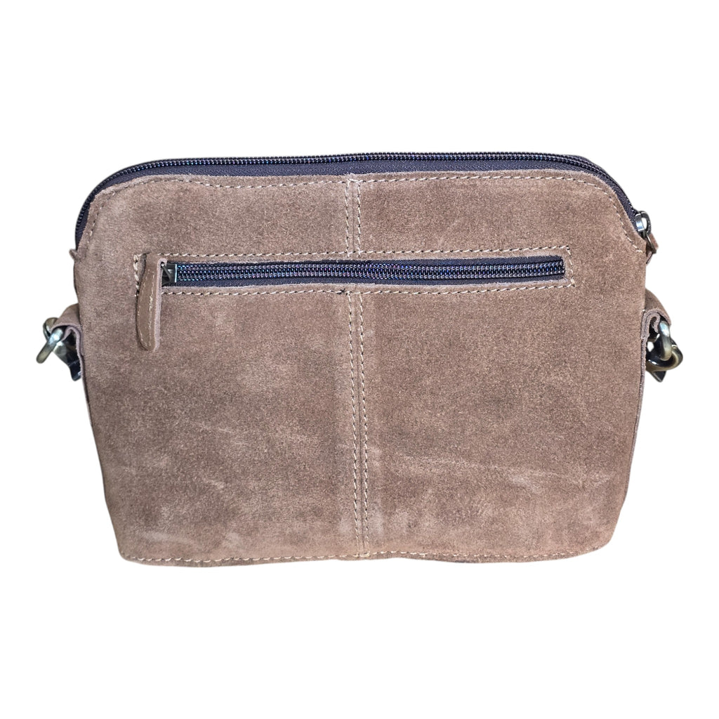Montana Twist Genuine Leather Boot Stitch Handbag - Saddle Brown