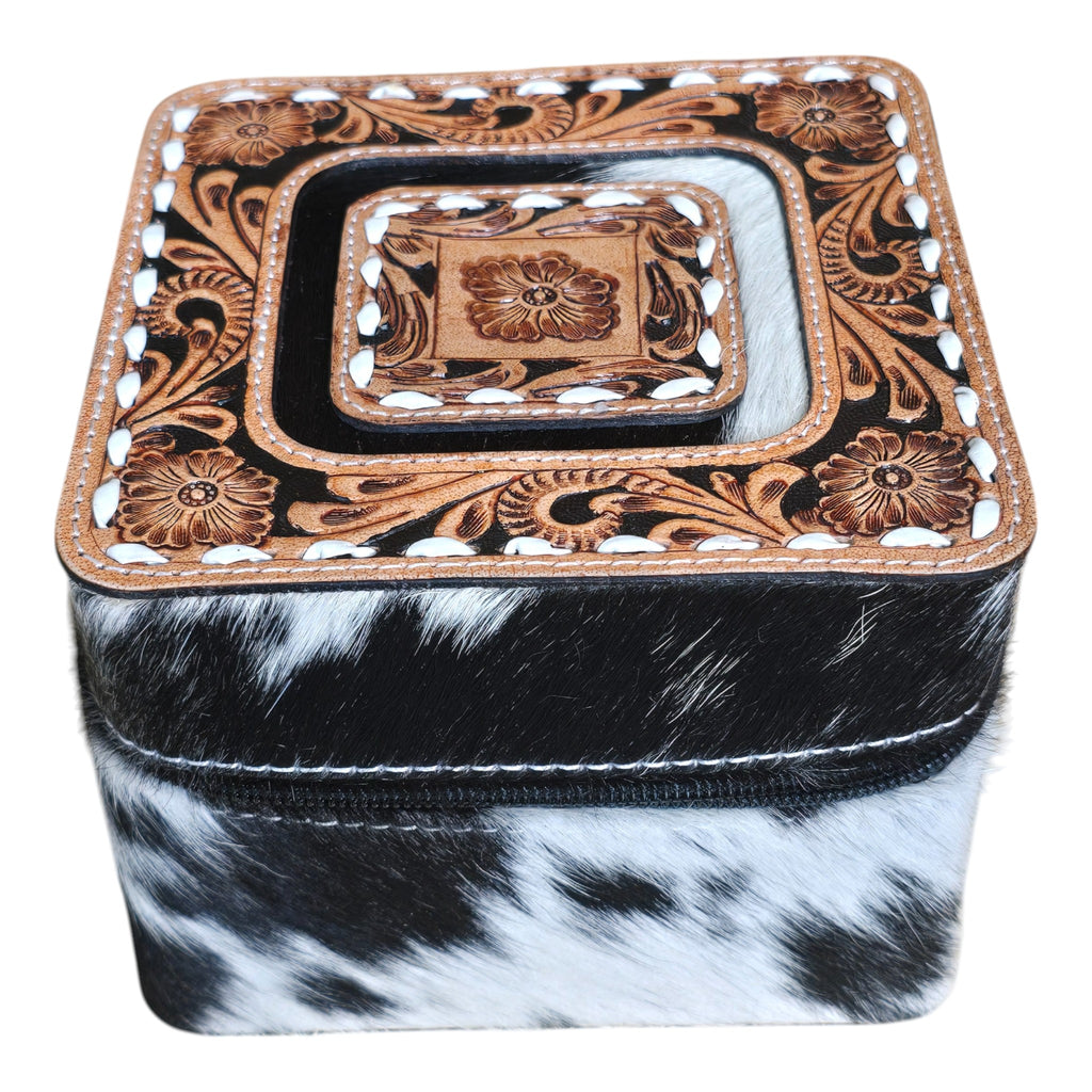 Montana Twist Genuine Leather Large Hair-On Jewelry Box