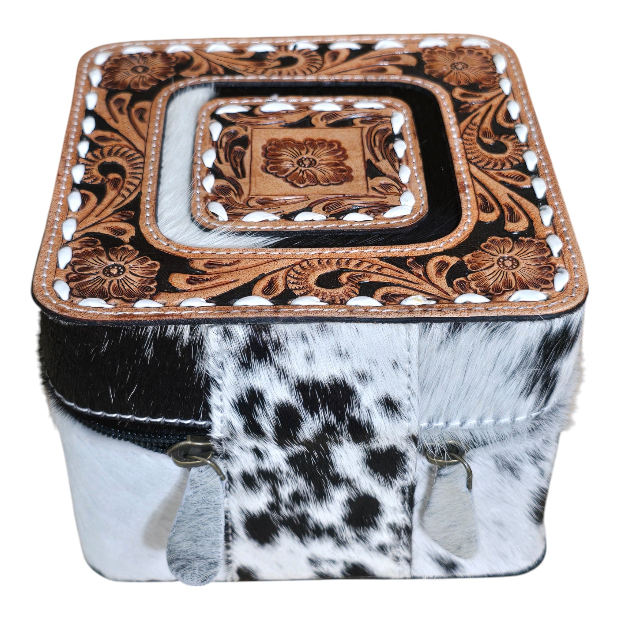 Montana Twist Genuine Leather Large Hair-On Jewelry Box