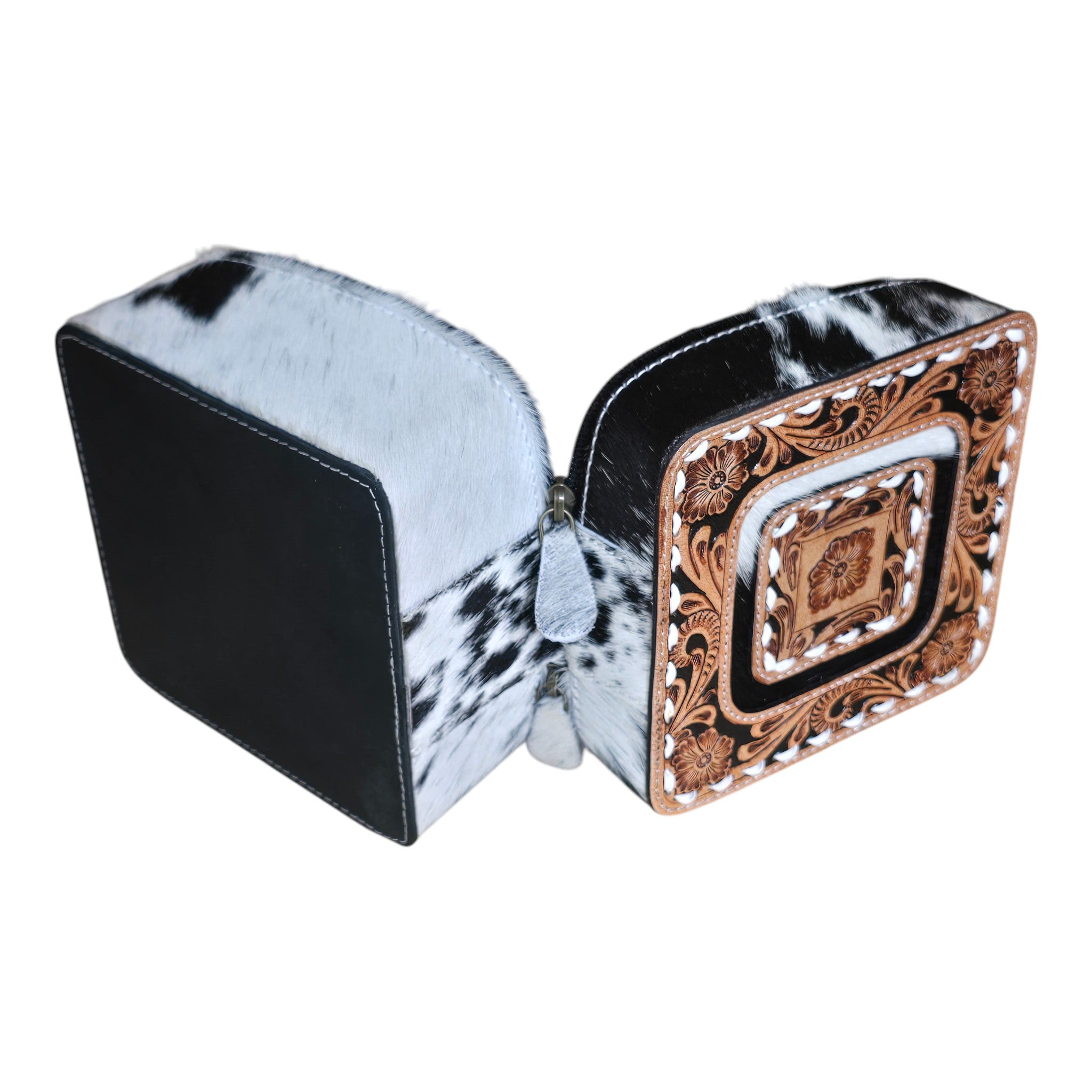 Montana Twist Genuine Leather Large Hair-On Jewelry Box