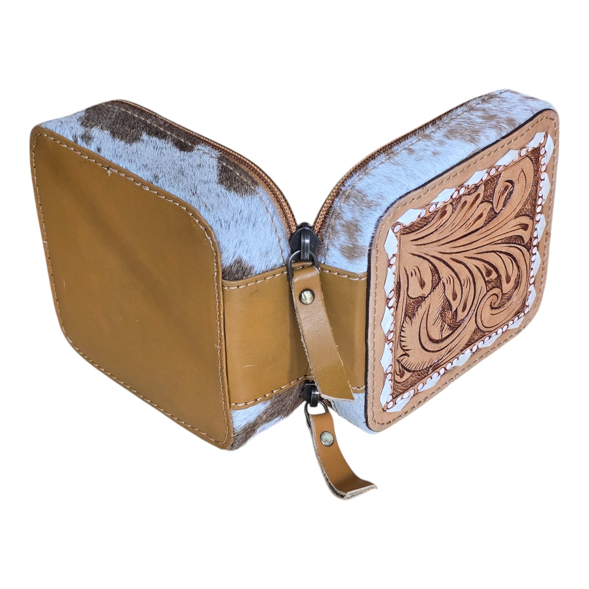 Montana Twist Genuine Leather Embossed Jewelry Case - Western Flora