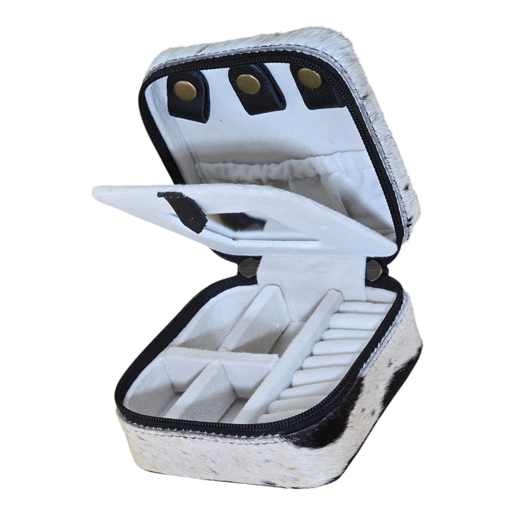 Montana Twist Genuine Leather Hand-Tooled Flower Jewelry Case - Black