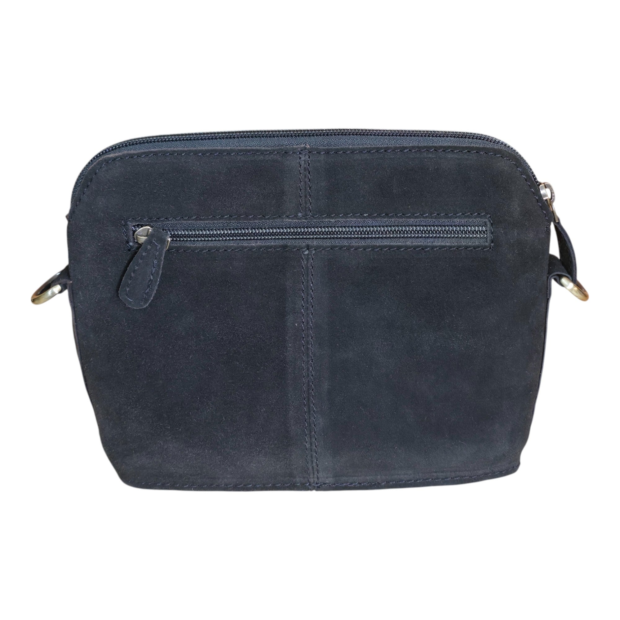 Montana Twist Genuine Leather Boot Stitch Handbag - Black