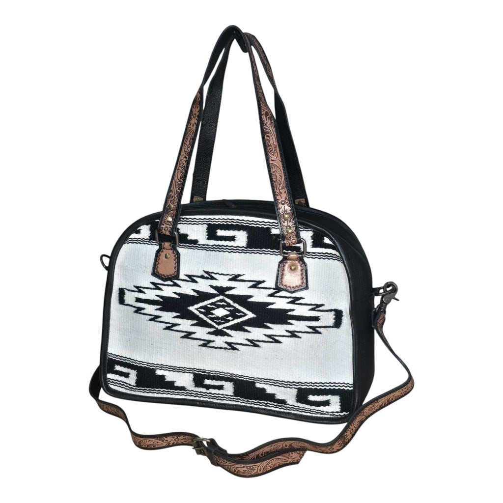 Montana Twist Genuine Leather Handwoven Aztec Tote Bag