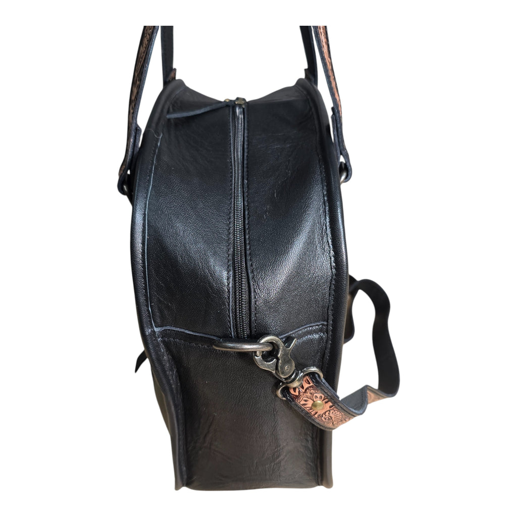 Montana Twist Genuine Leather Handwoven Aztec Tote Bag