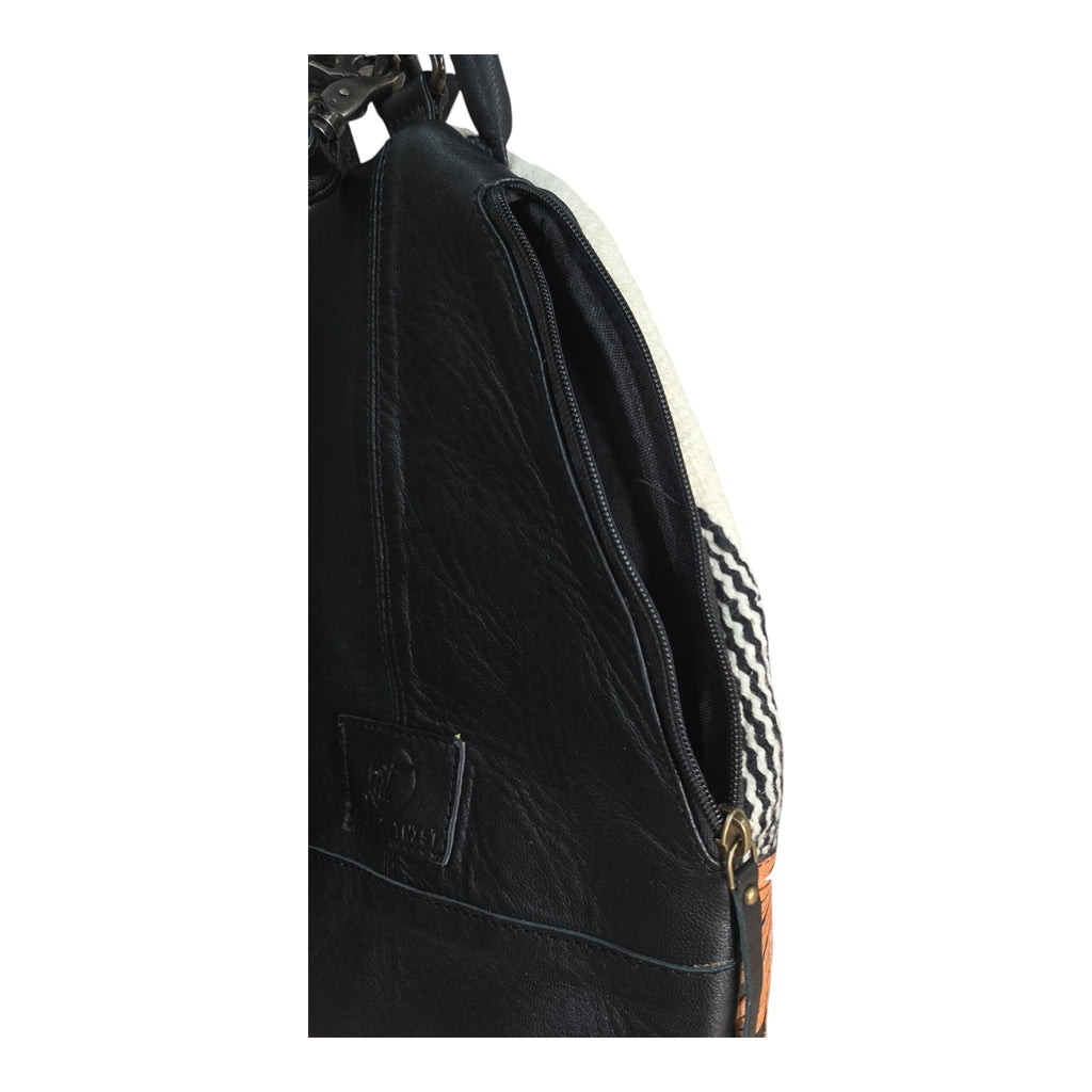 Montana Twist Genuine Leather Handwoven Southwest Sling Bag w/ Side Tassels