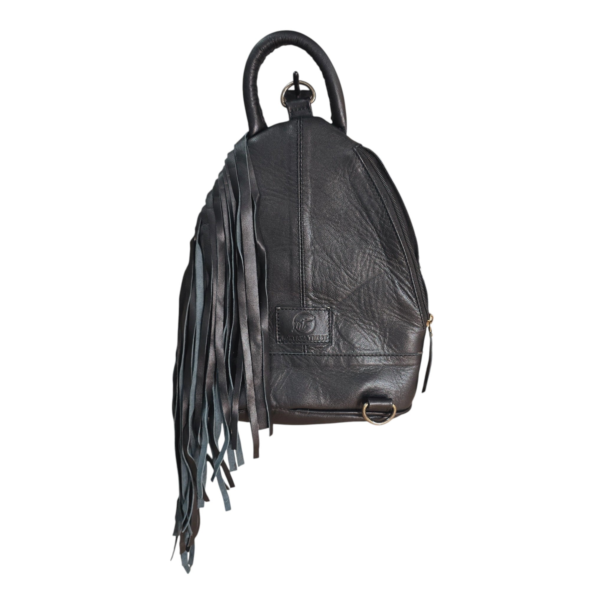 Montana Twist Genuine Leather Handwoven Southwest Sling Bag w/ Side Tassels