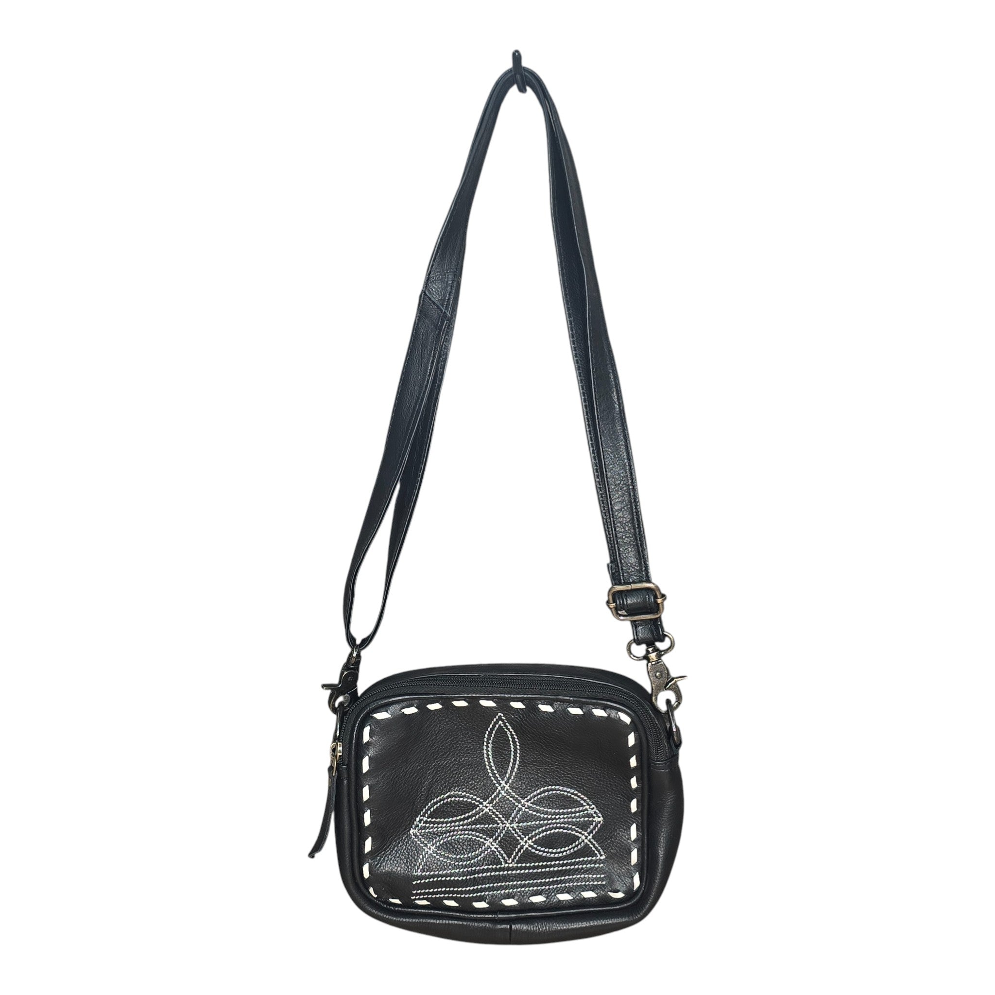 Montana Twist Genuine Leather Boot Stitch Crossbody Bag