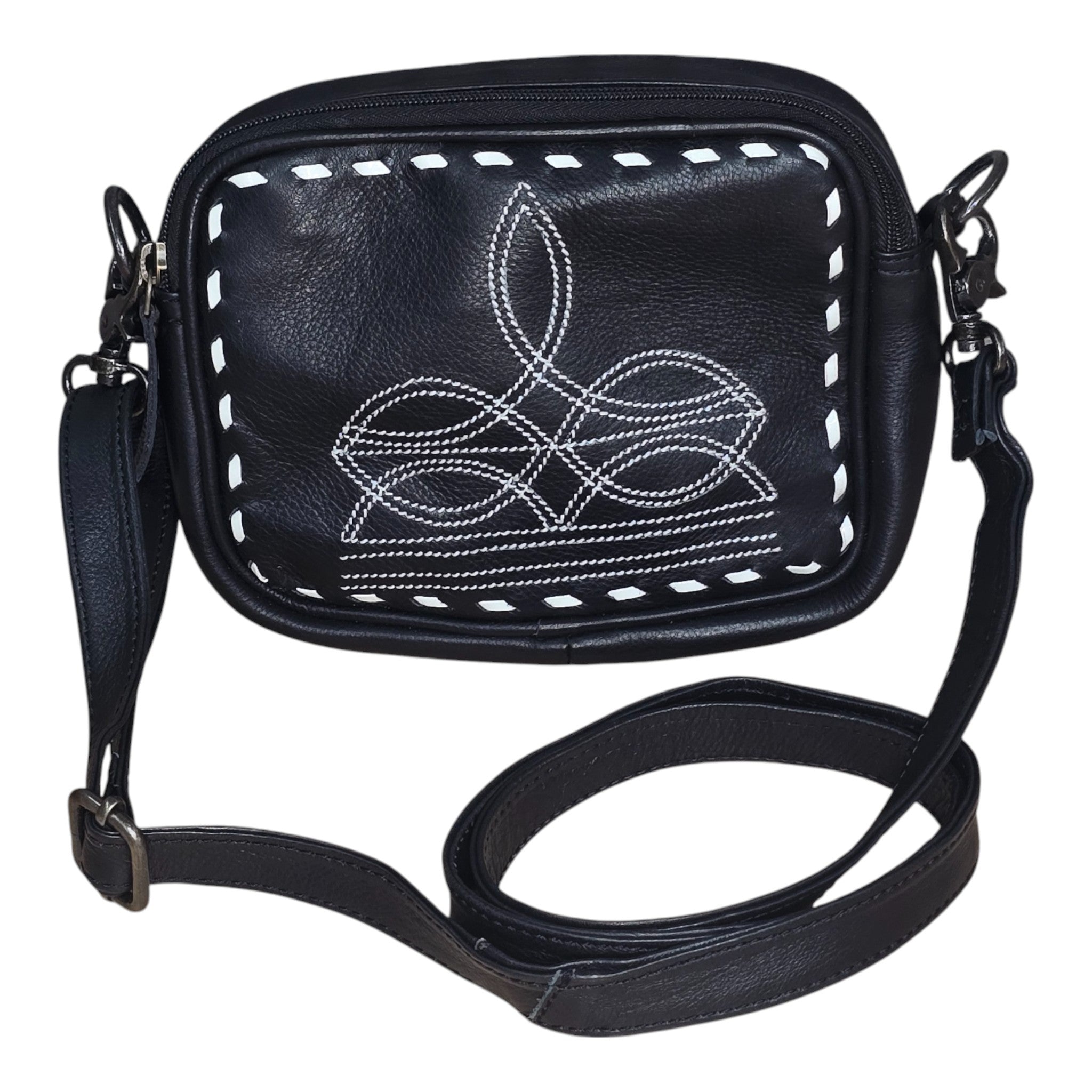 Montana Twist Genuine Leather Boot Stitch Crossbody Bag