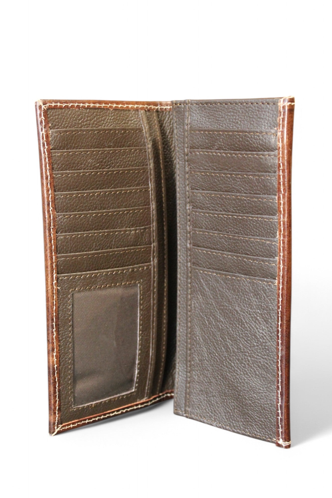 Montana Twist Genuine Leather Tooled Wallet w/ Beaded Aztec Design