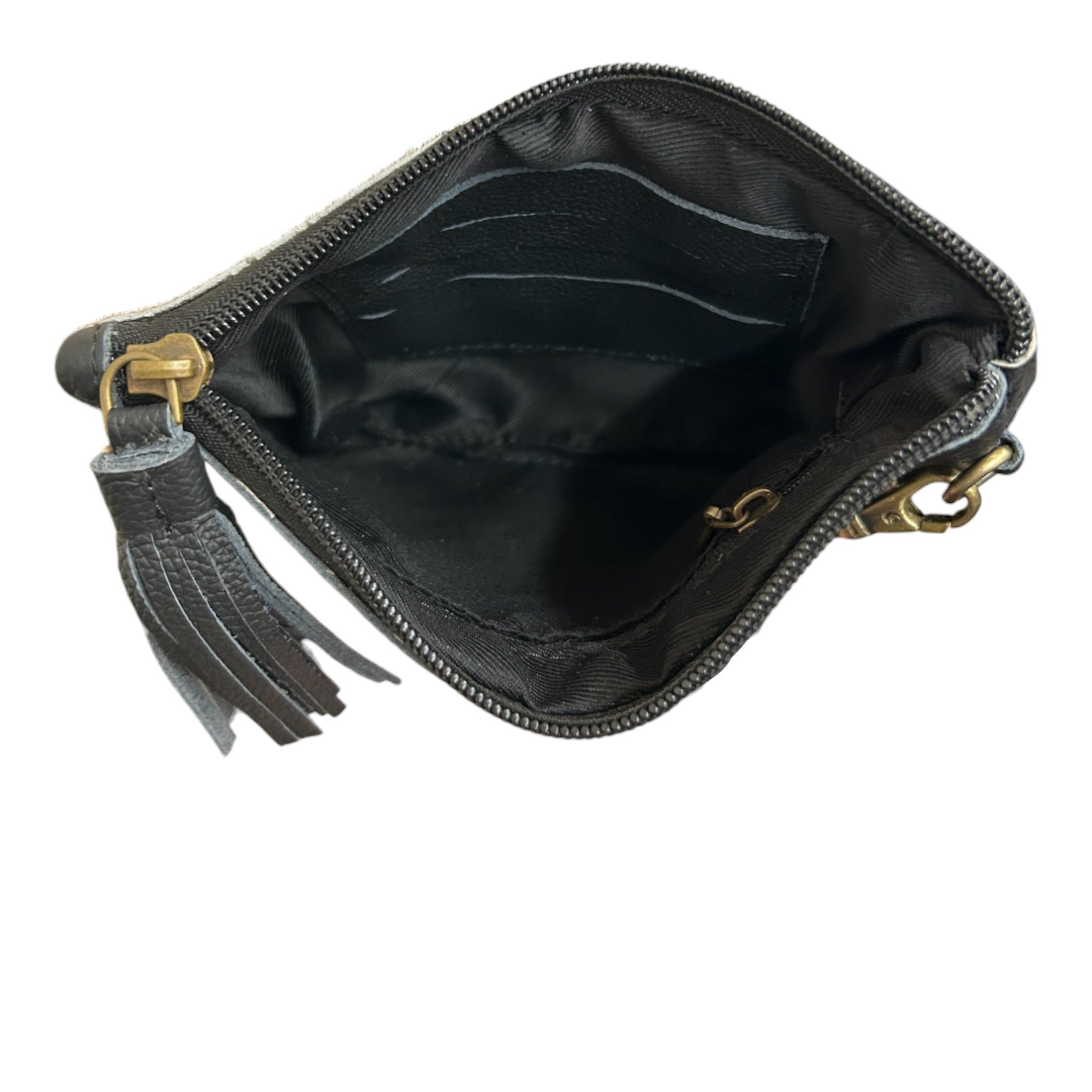 Montana Twist Genuine Leather Hair-on Clutch - Black Floral