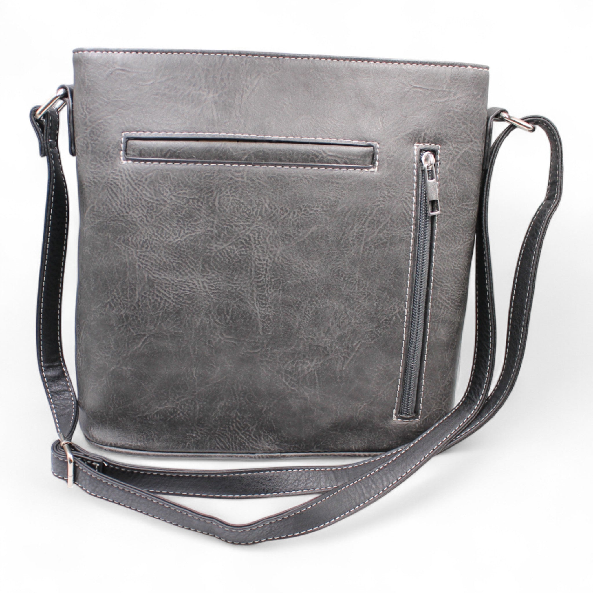 Montana Twist Embroidered Concealed Carry Handbag - Gray/Blue