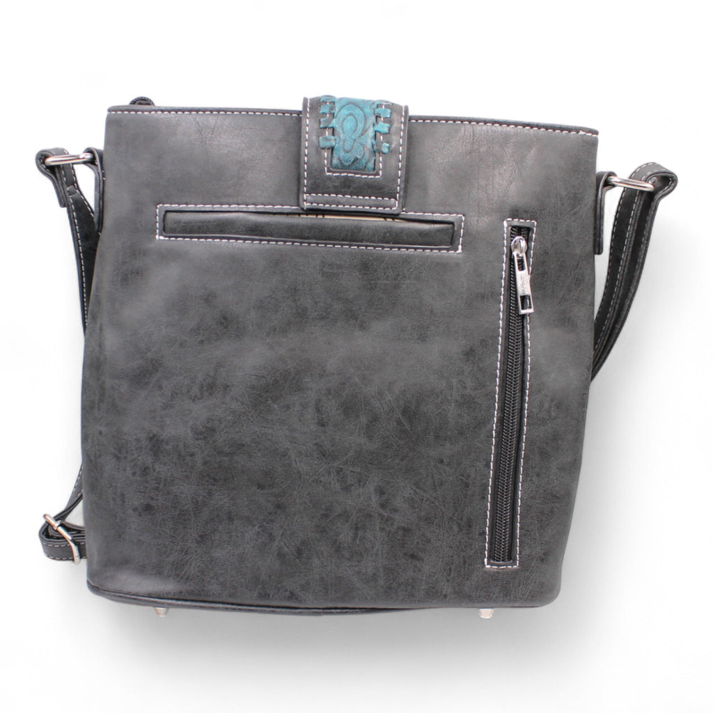 Montana Twist Turquoise Embroidered w/ Rhinestone Accents Concealed Carry Handbag