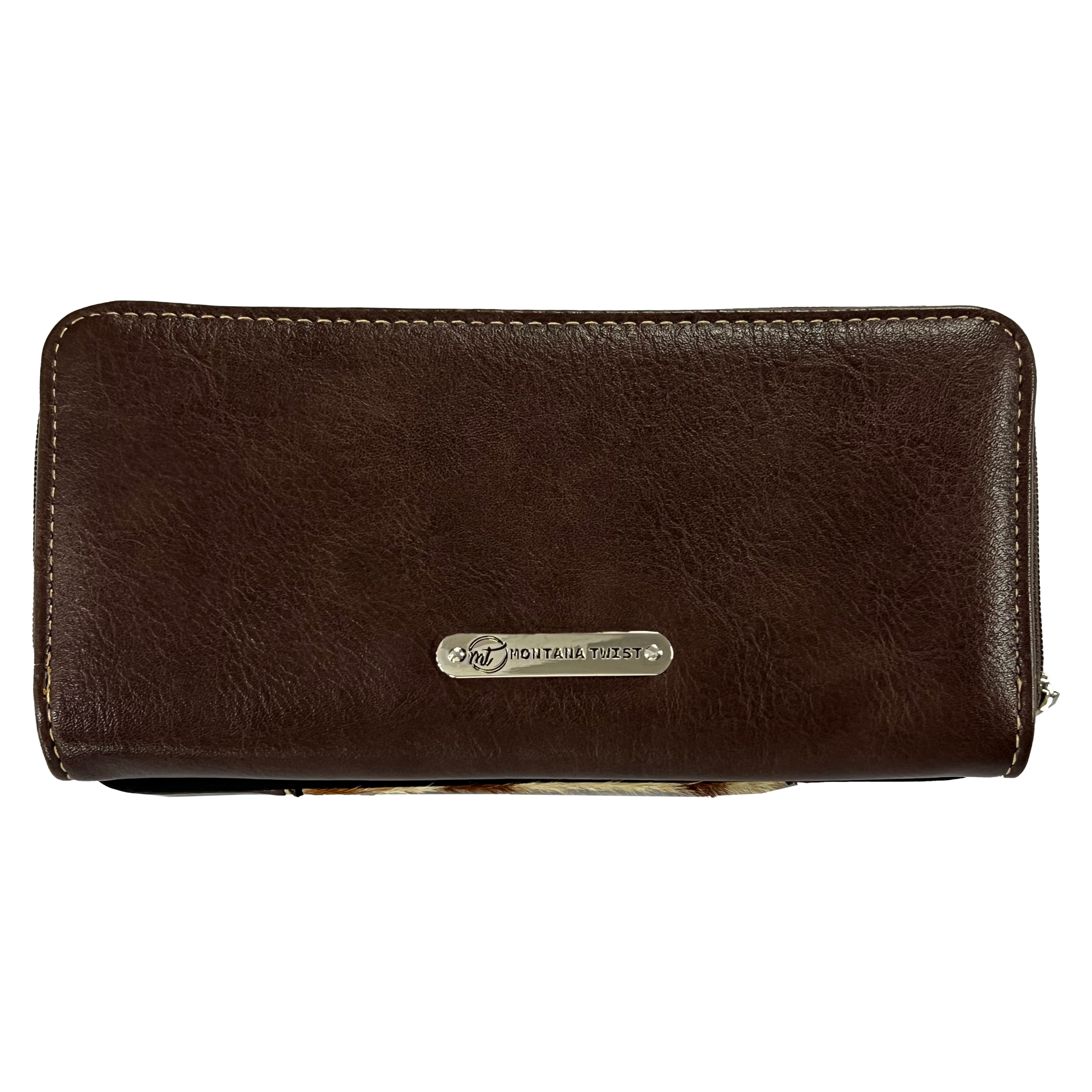 Montana Twist Western Brown PU Leather Slim Folding Wallet
