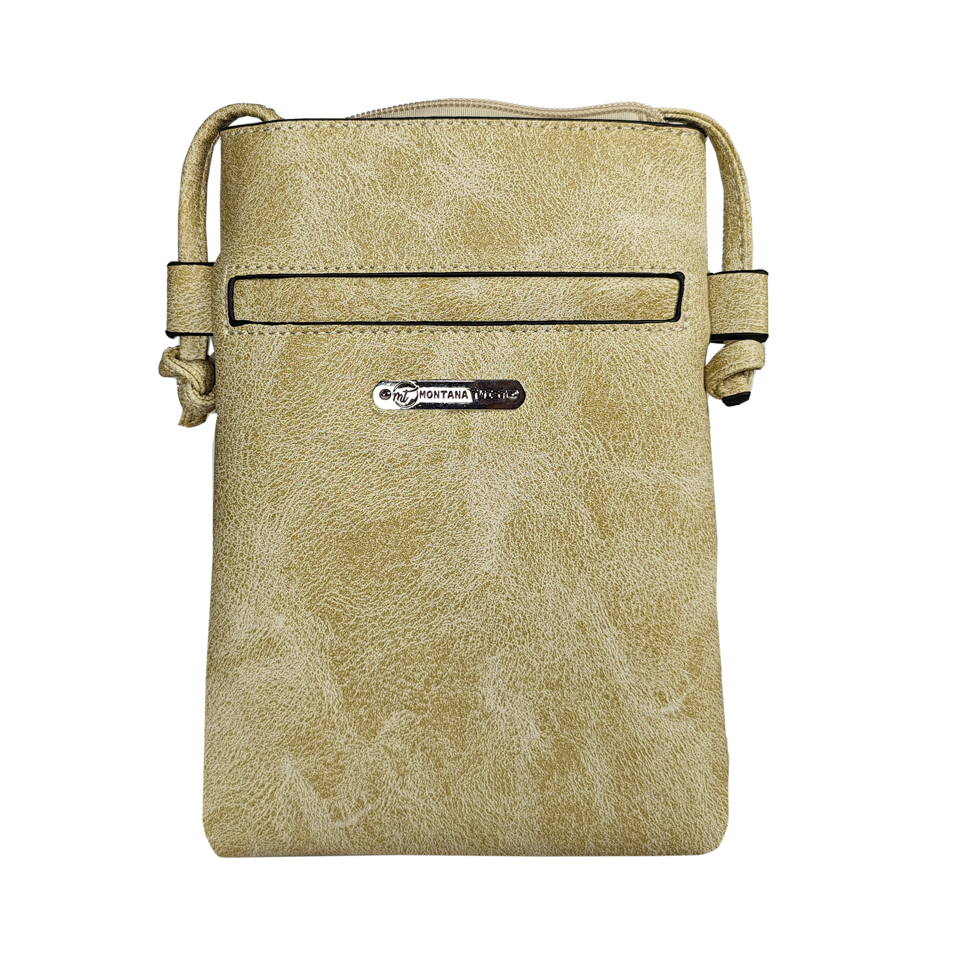 Montana Twist PU Leather Beige Laser-Engraved Dream Catcher Crossbody Phone Bag