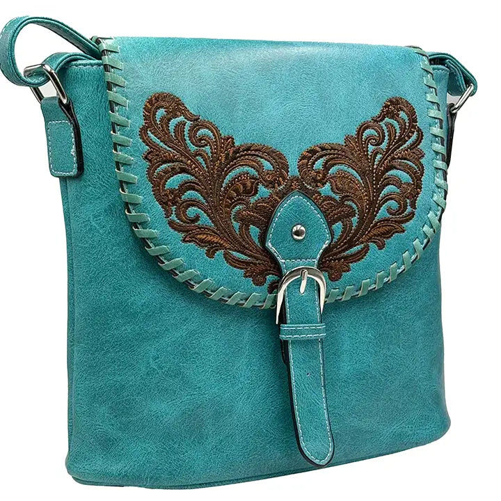 Montana Twist Concealed Carry Turquoise Messenger Handbag