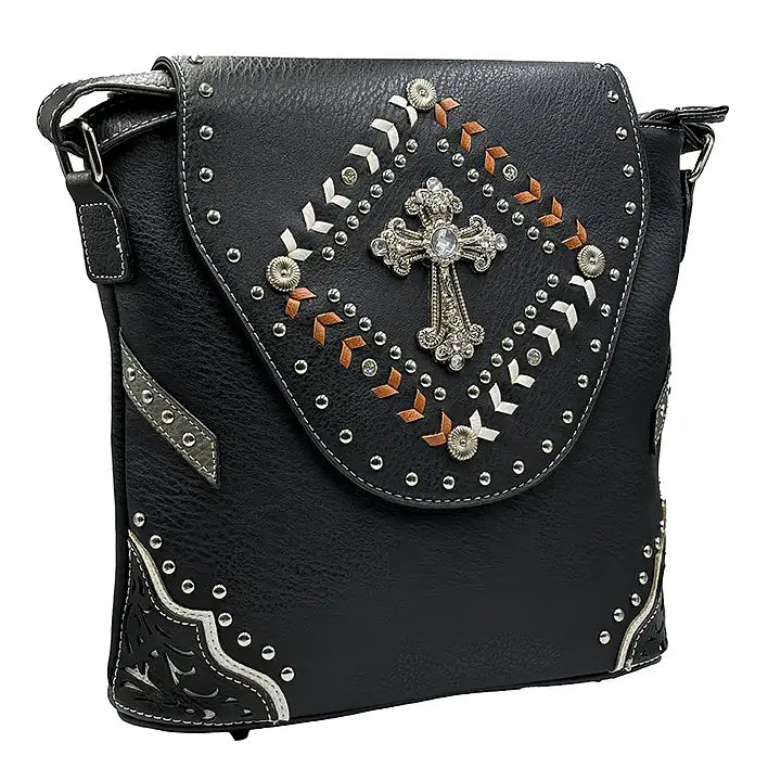 Montana Twist Concealed Carry Black Messenger Handbag