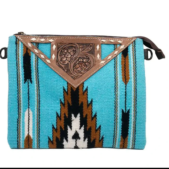 Southwest Skies Saddlebag with Embossed Genuine Leather Handbag