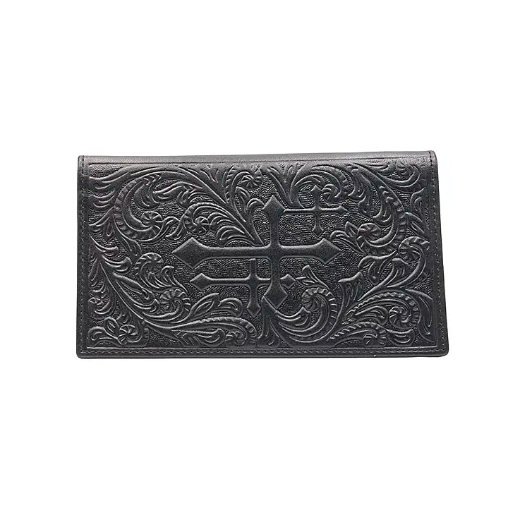 Genuine Leather Three Crosses Wallet