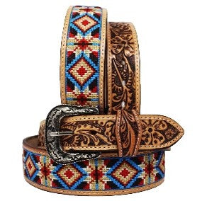 Montana Twist Genuine Leather Belt - Sacred Steps Leather and Beaded Belt