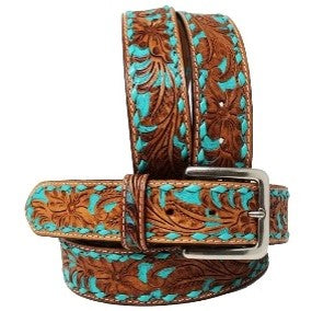 Montana Twist Genuine Leather Belt - The Turquoise Strand Leather Belt